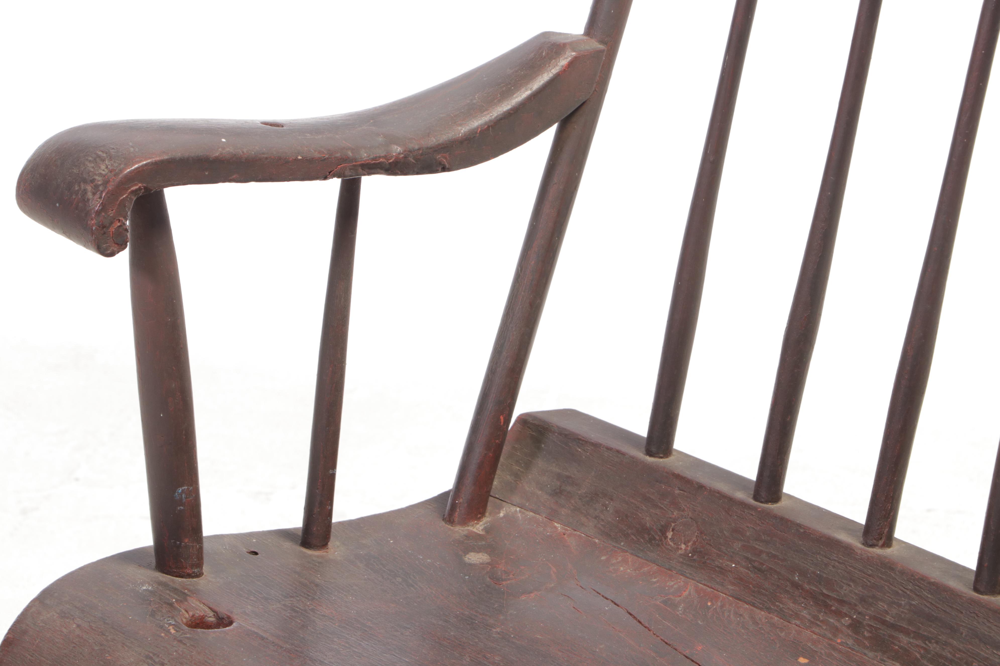 American Painted Rod-Back Settee, 19th Century