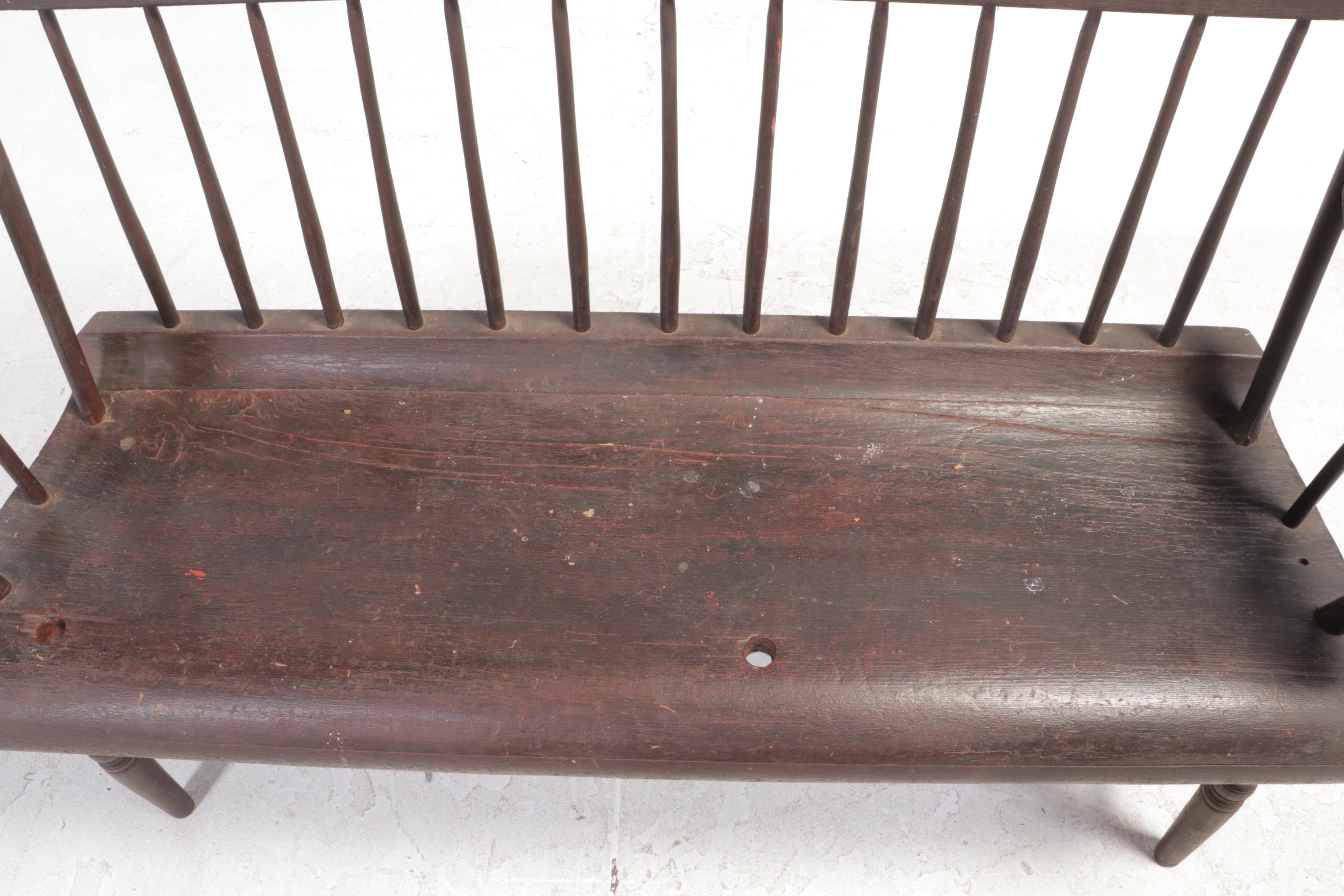 American Painted Rod-Back Settee, 19th Century