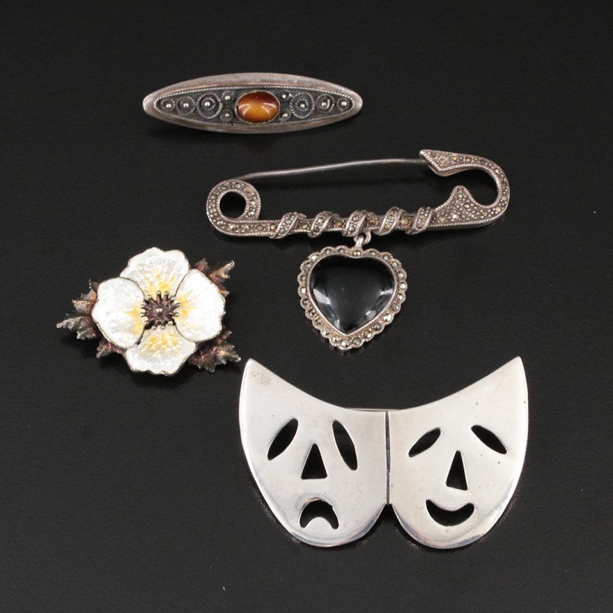 Hroar Prydz, Israeli and Mexican Sterling Featured in Brooch Selection