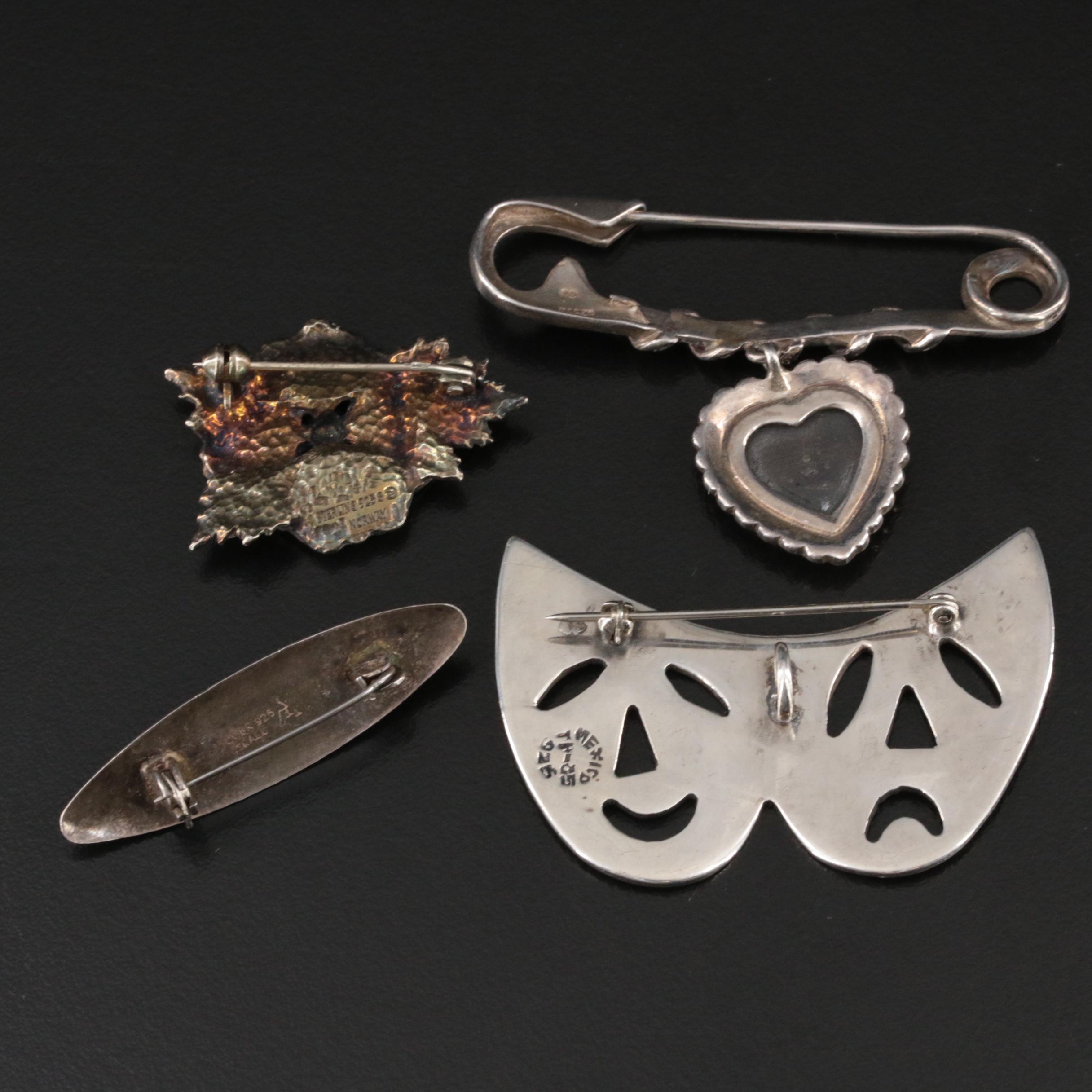Hroar Prydz, Israeli and Mexican Sterling Featured in Brooch Selection