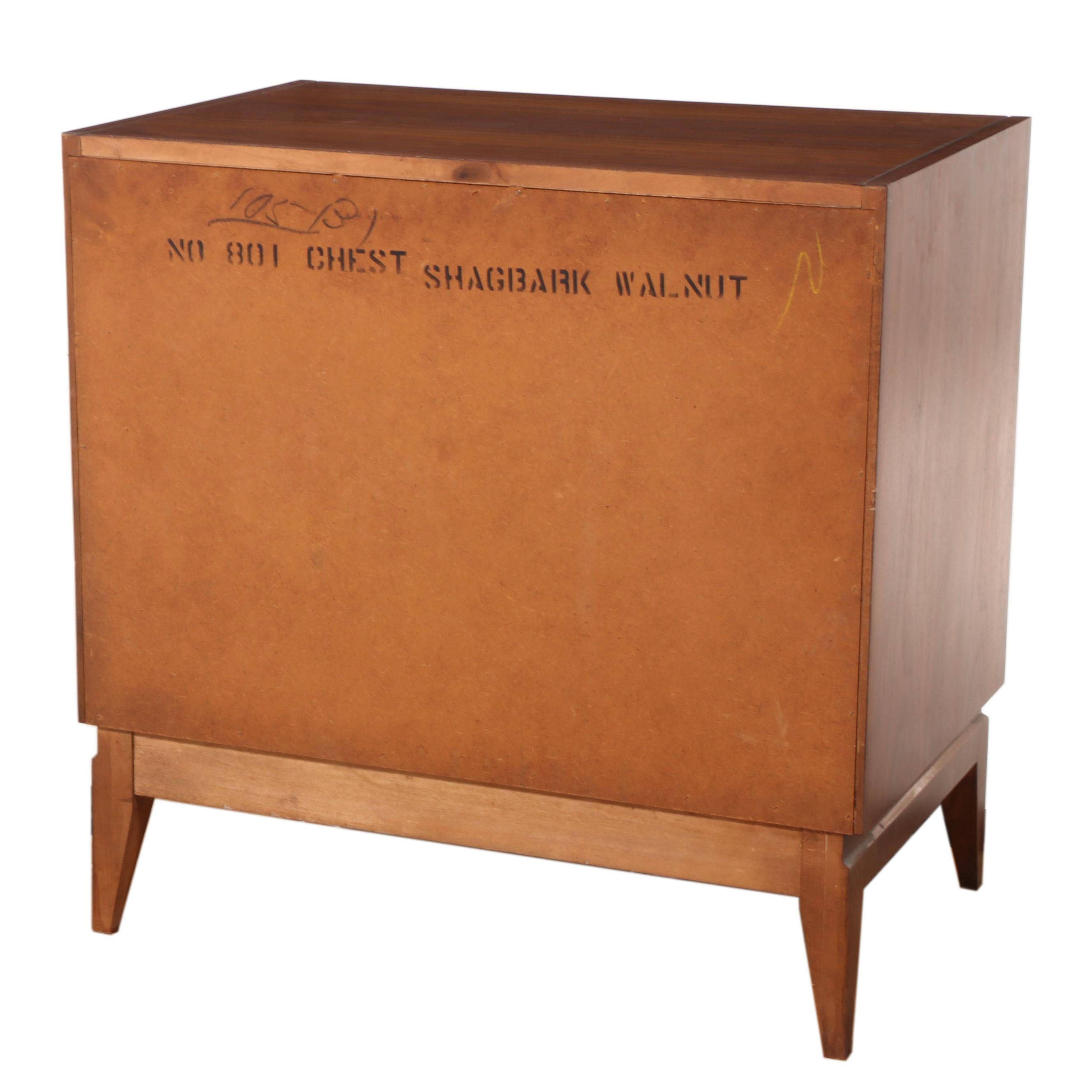 National Furniture Co. Mid Century Modern Walnut and Beech Bedside Chest