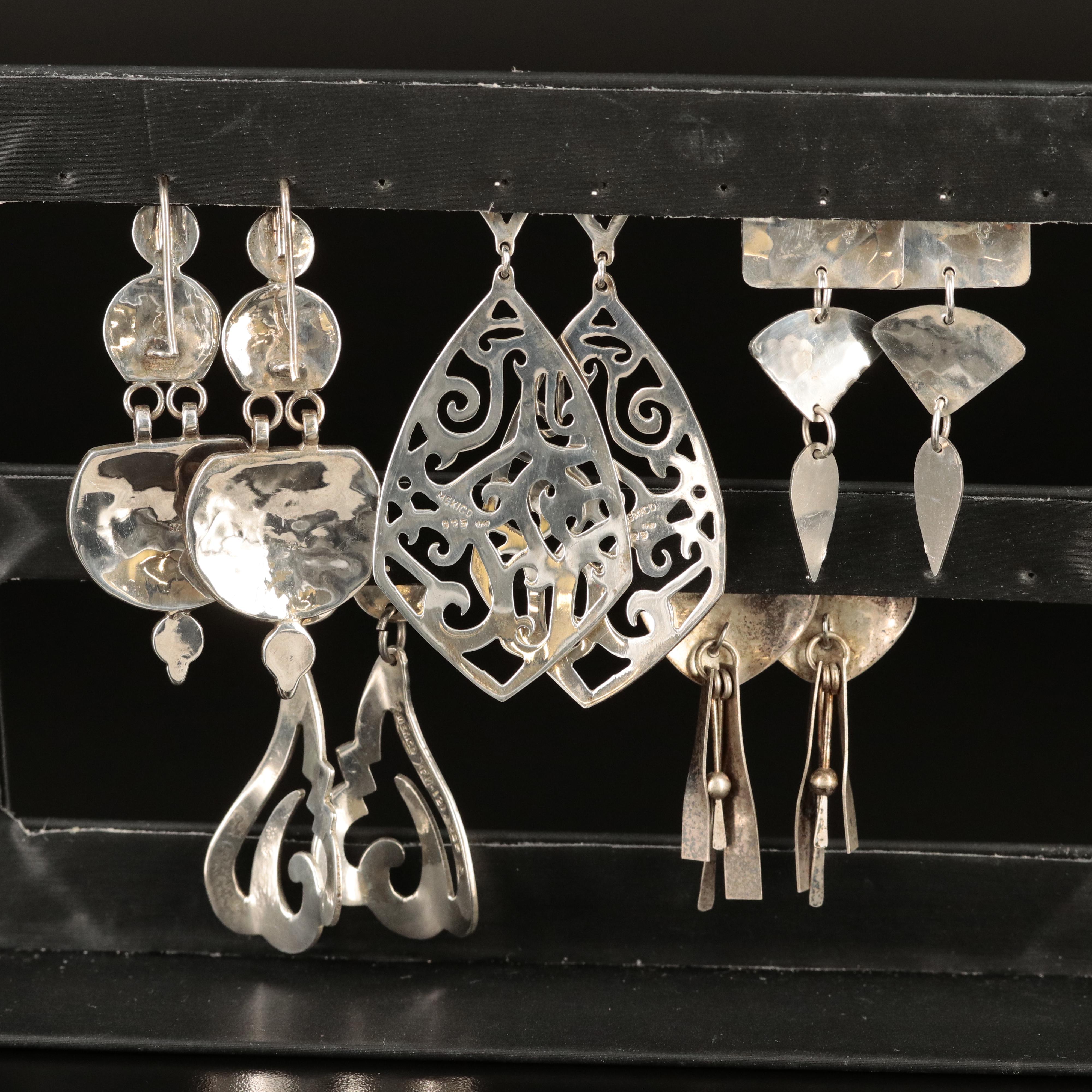 Studio Sterling Earrings Including Mexican and Signed