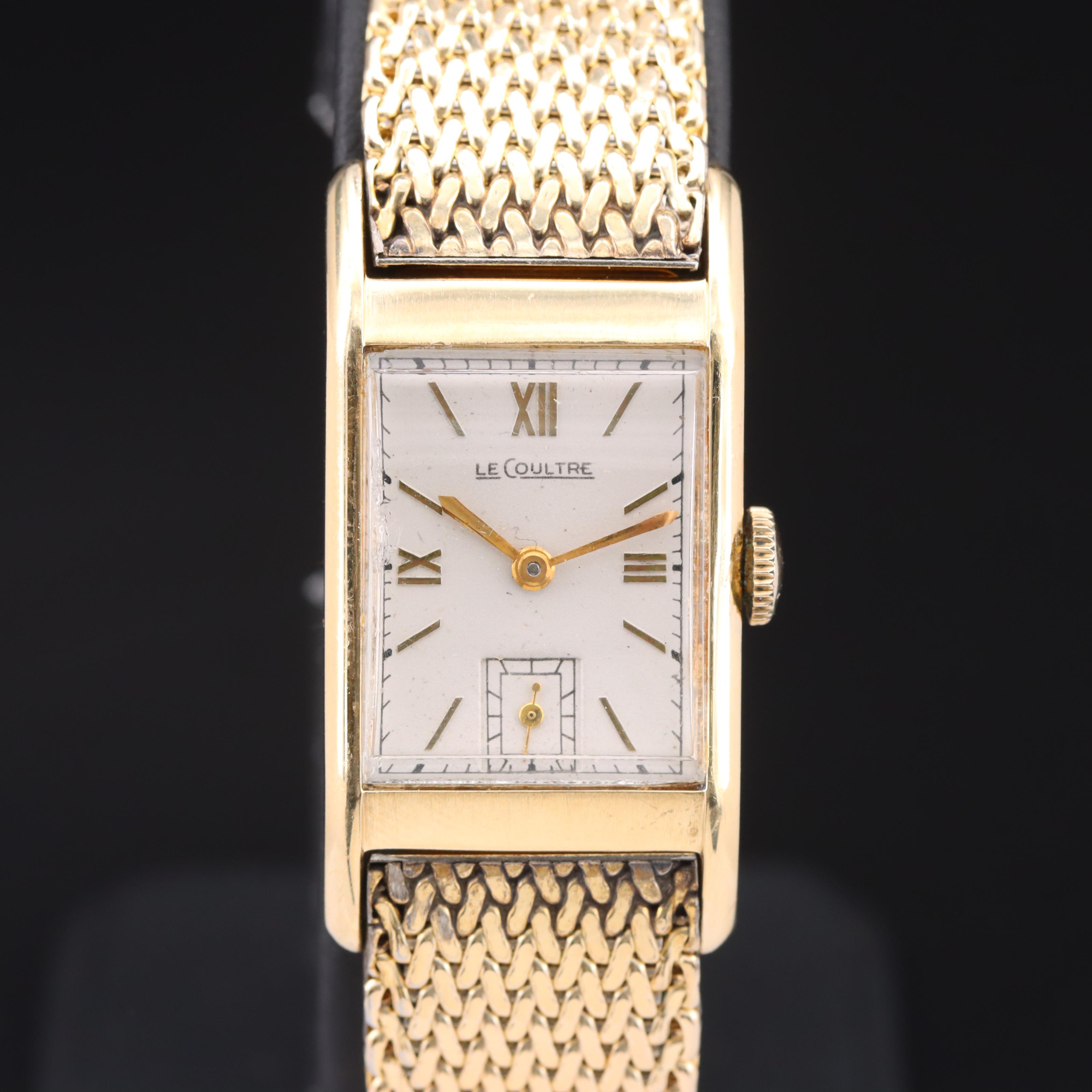 14K Jaeger LeCoultre Tank Shape Watch