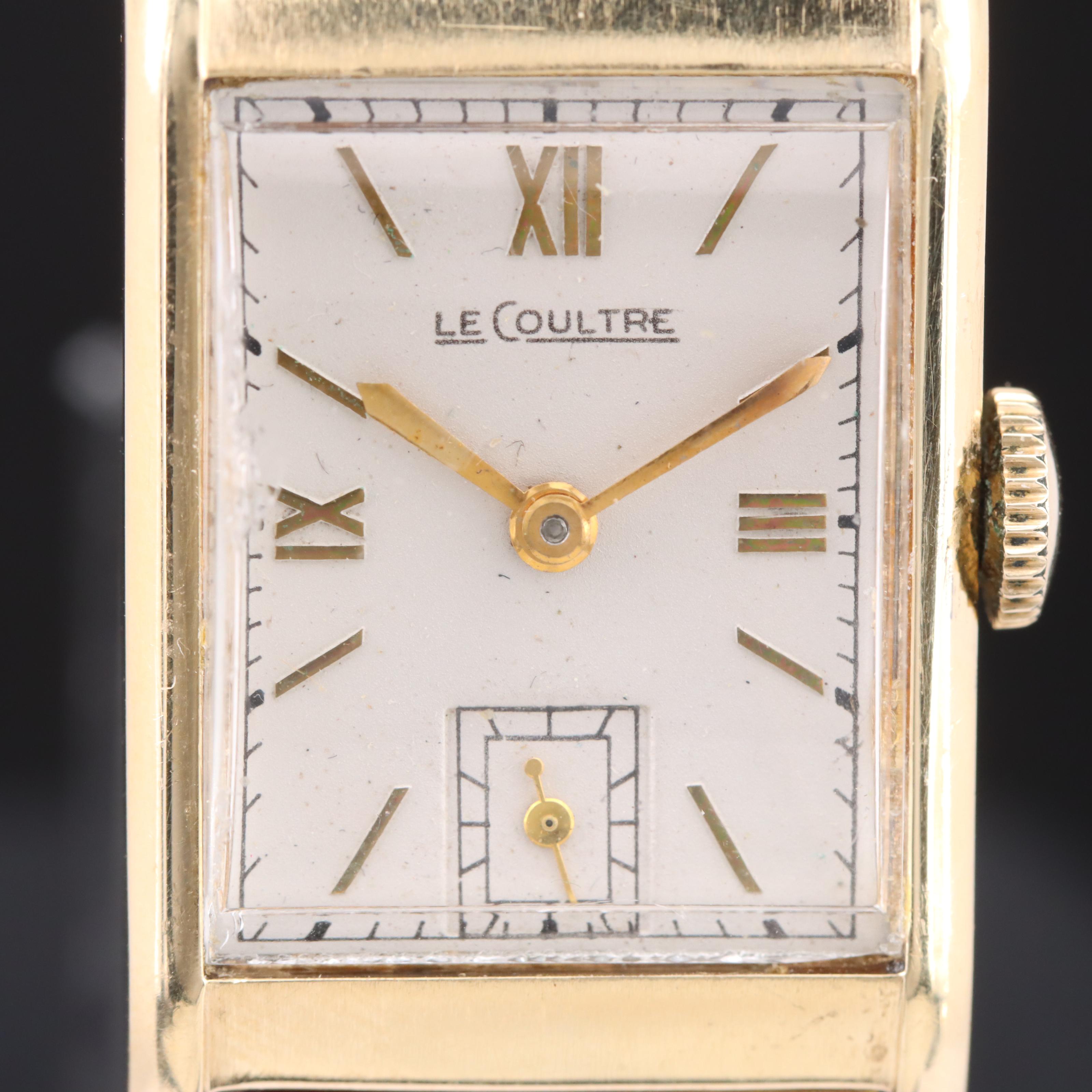 14K Jaeger LeCoultre Tank Shape Watch