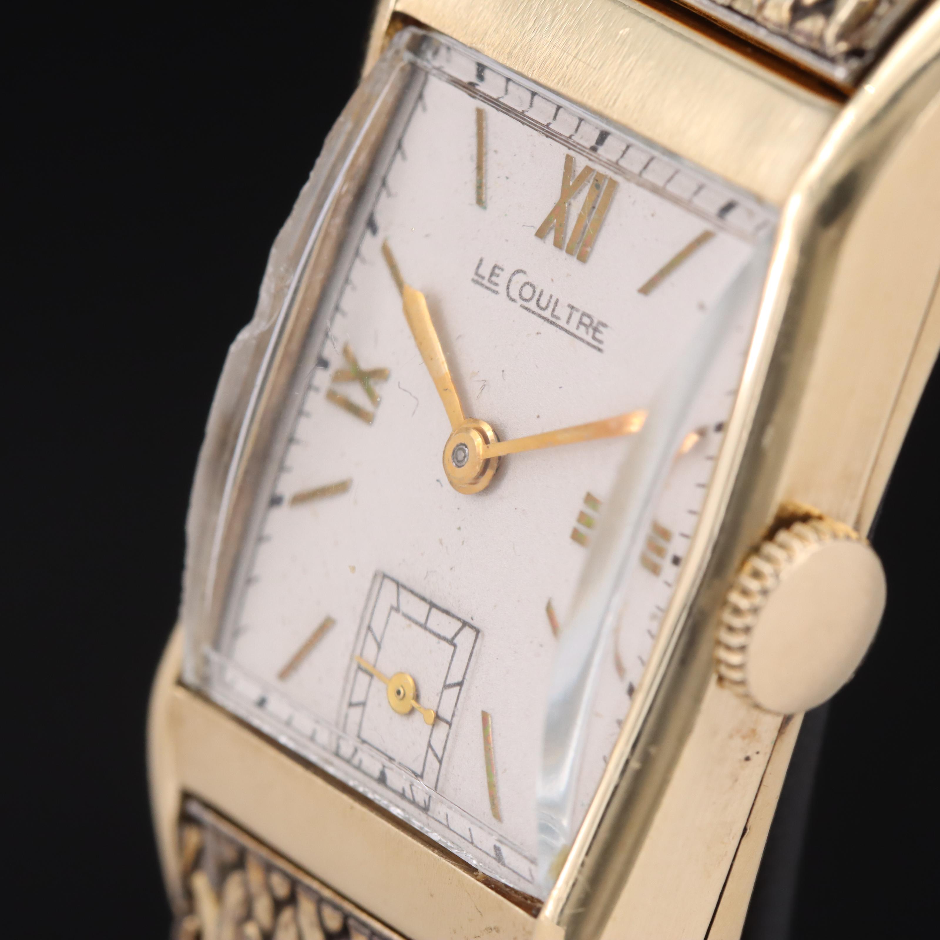 14K Jaeger LeCoultre Tank Shape Watch