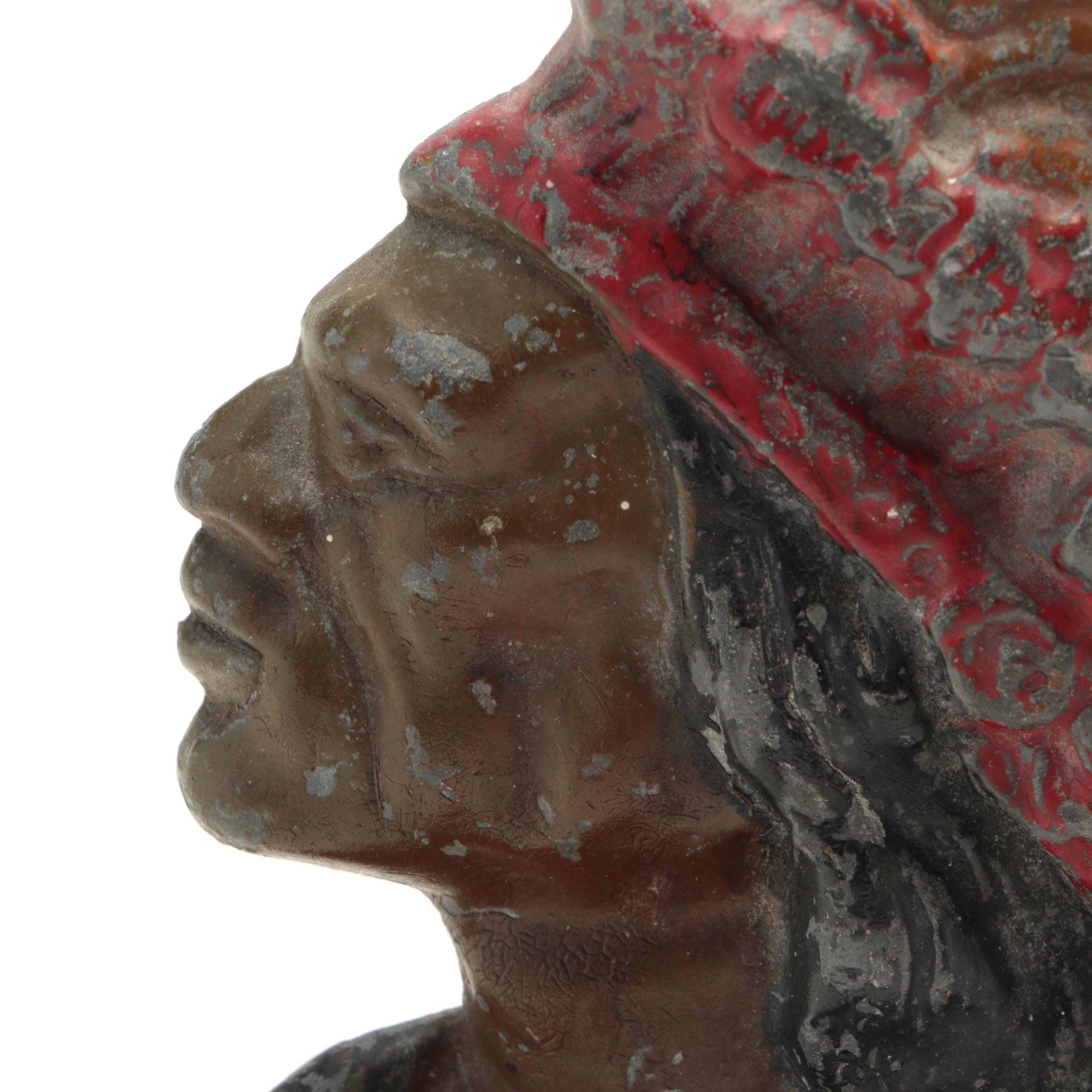 Painted Cast Iron Bookends or Doorstops, Early to Mid-20th Century