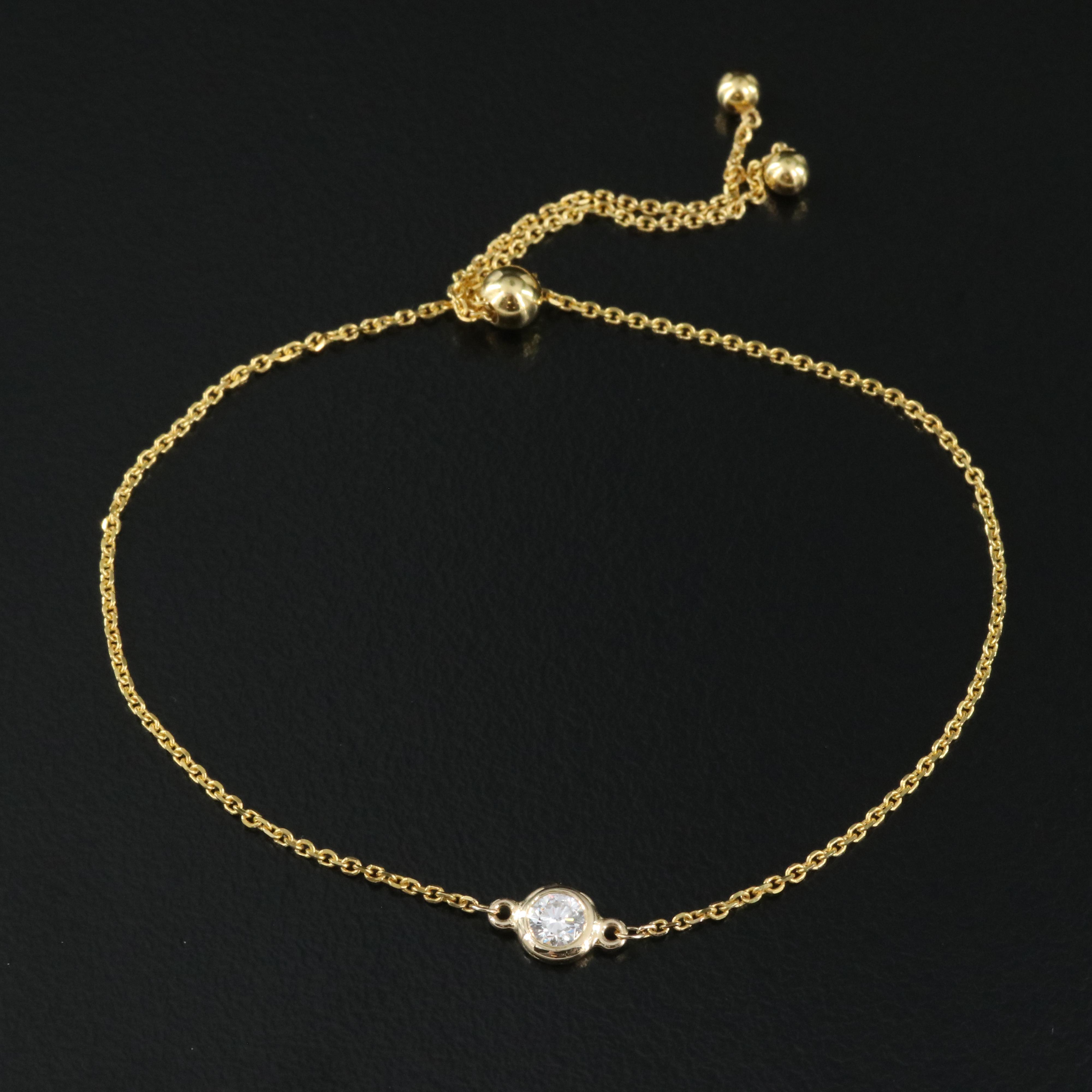 EFFY 14K 0.16 CTW Diamond Bolo Bracelet