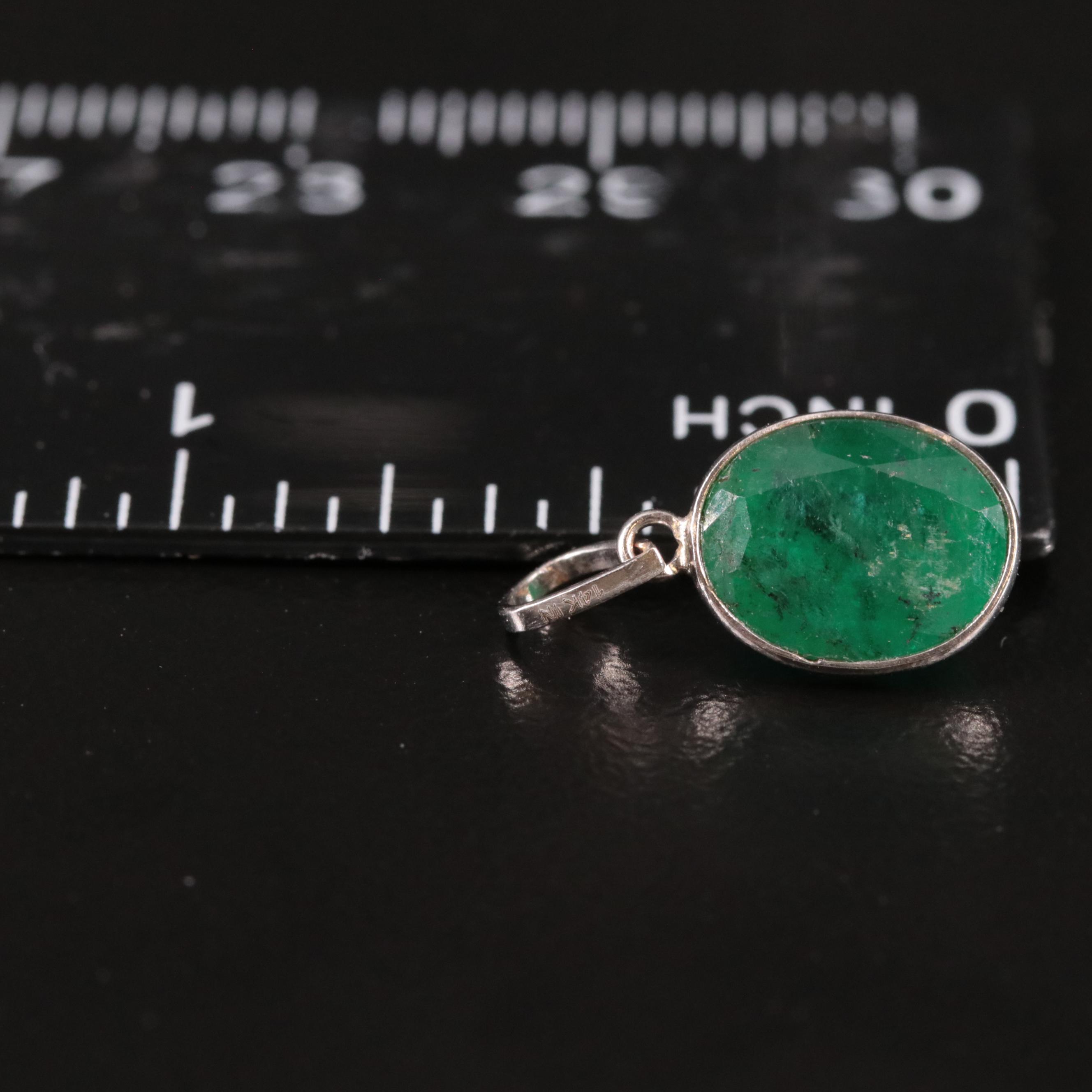 14K Emerald Pendant