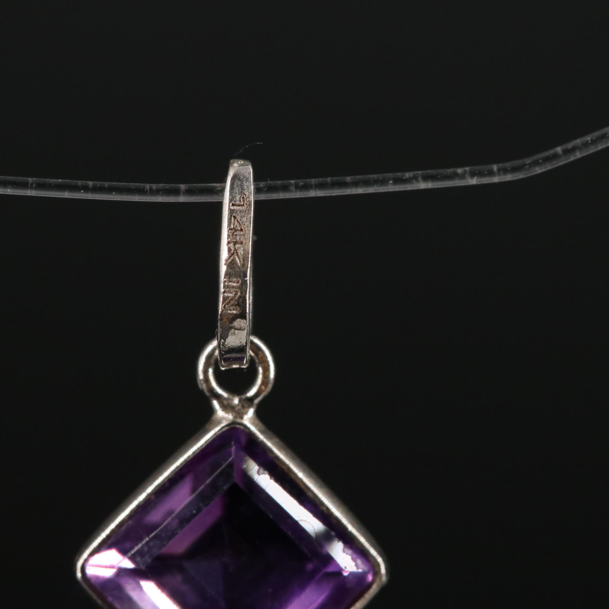 14K Amethyst Pendant