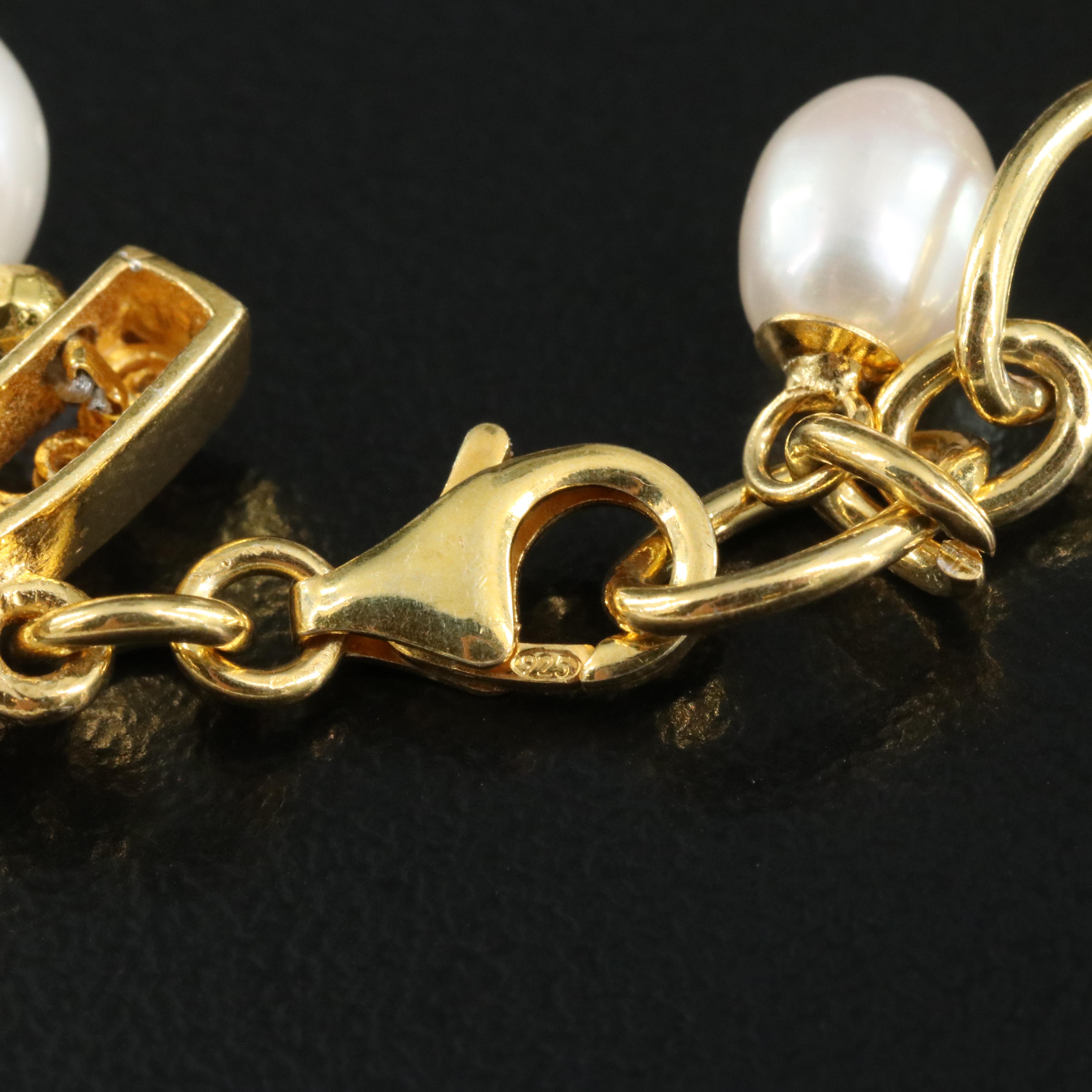 Sterling Amethyst and Pearl Necklace