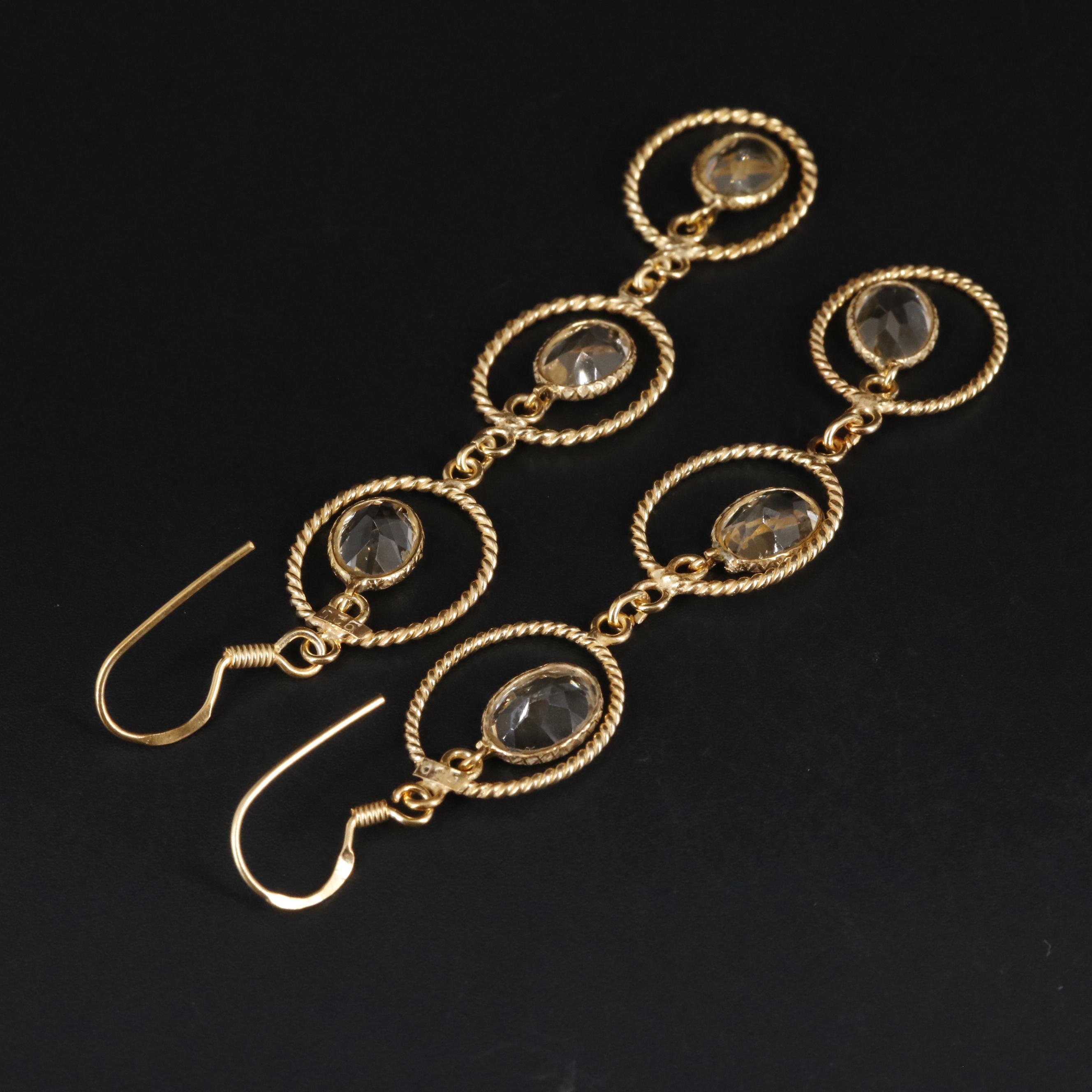 Sterling Dangle Gemstone Earrings