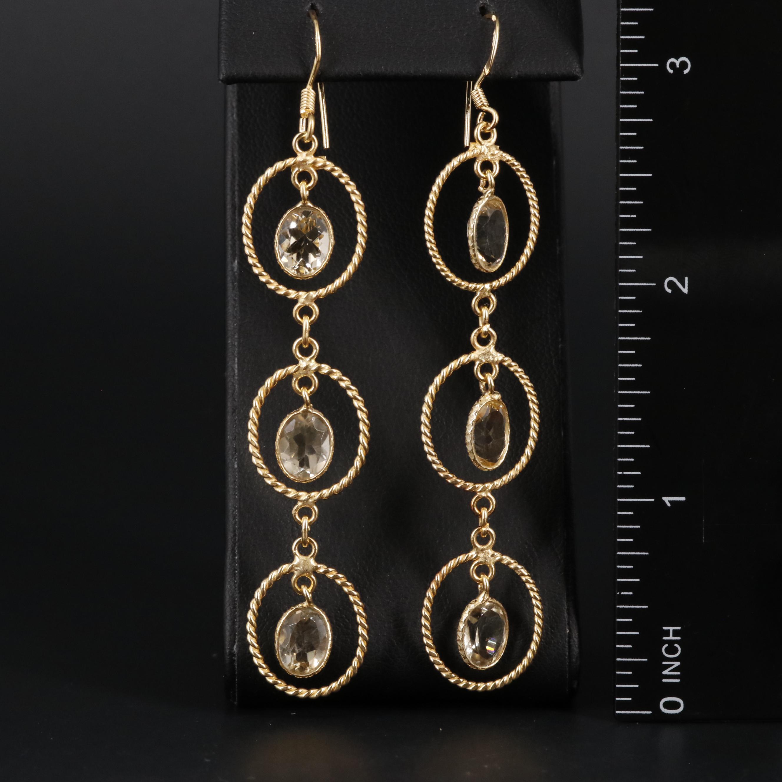 Sterling Dangle Gemstone Earrings