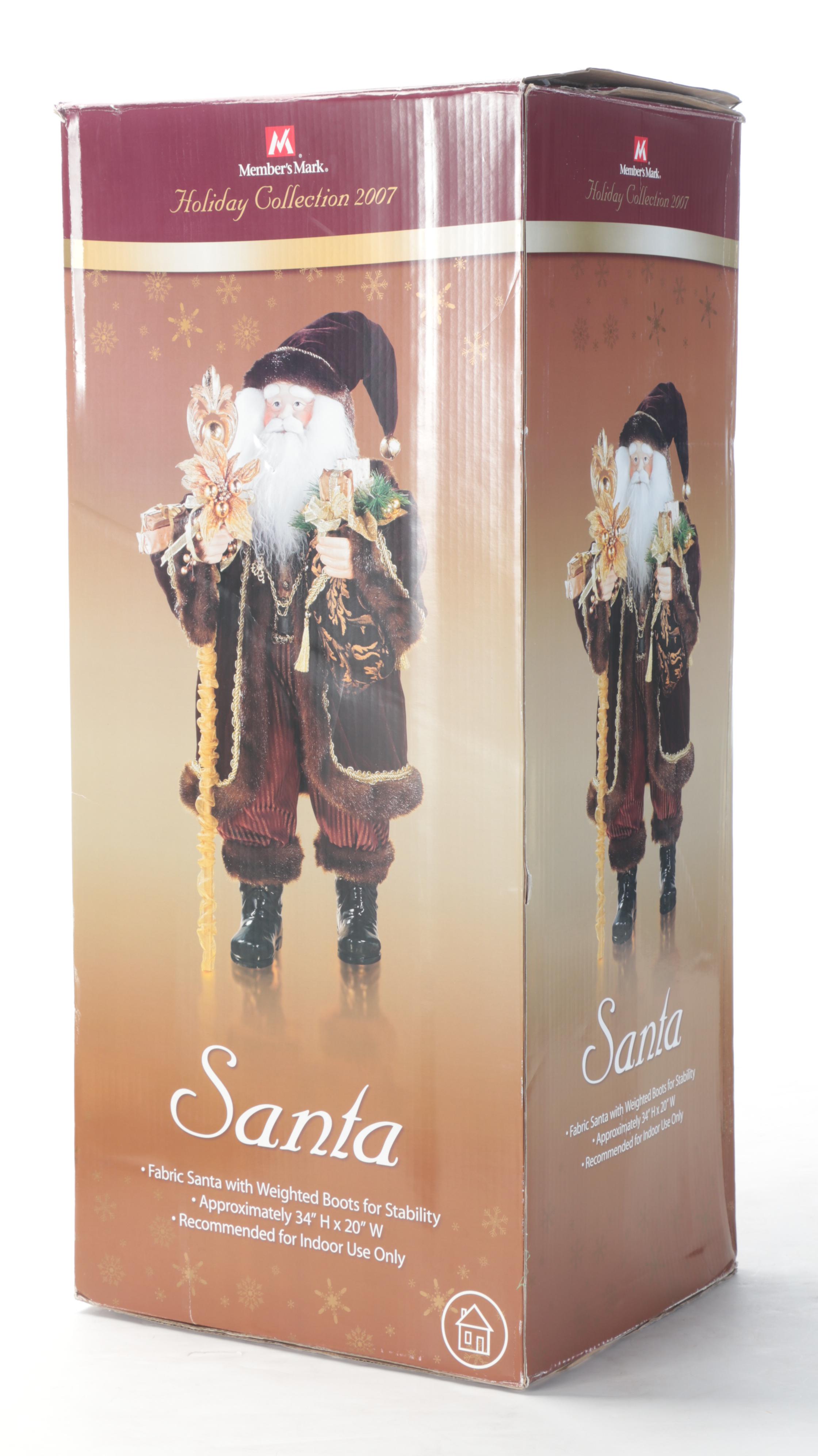 Member's Mark Santa With Berry Wreath, Cones, Glass Ornaments and More