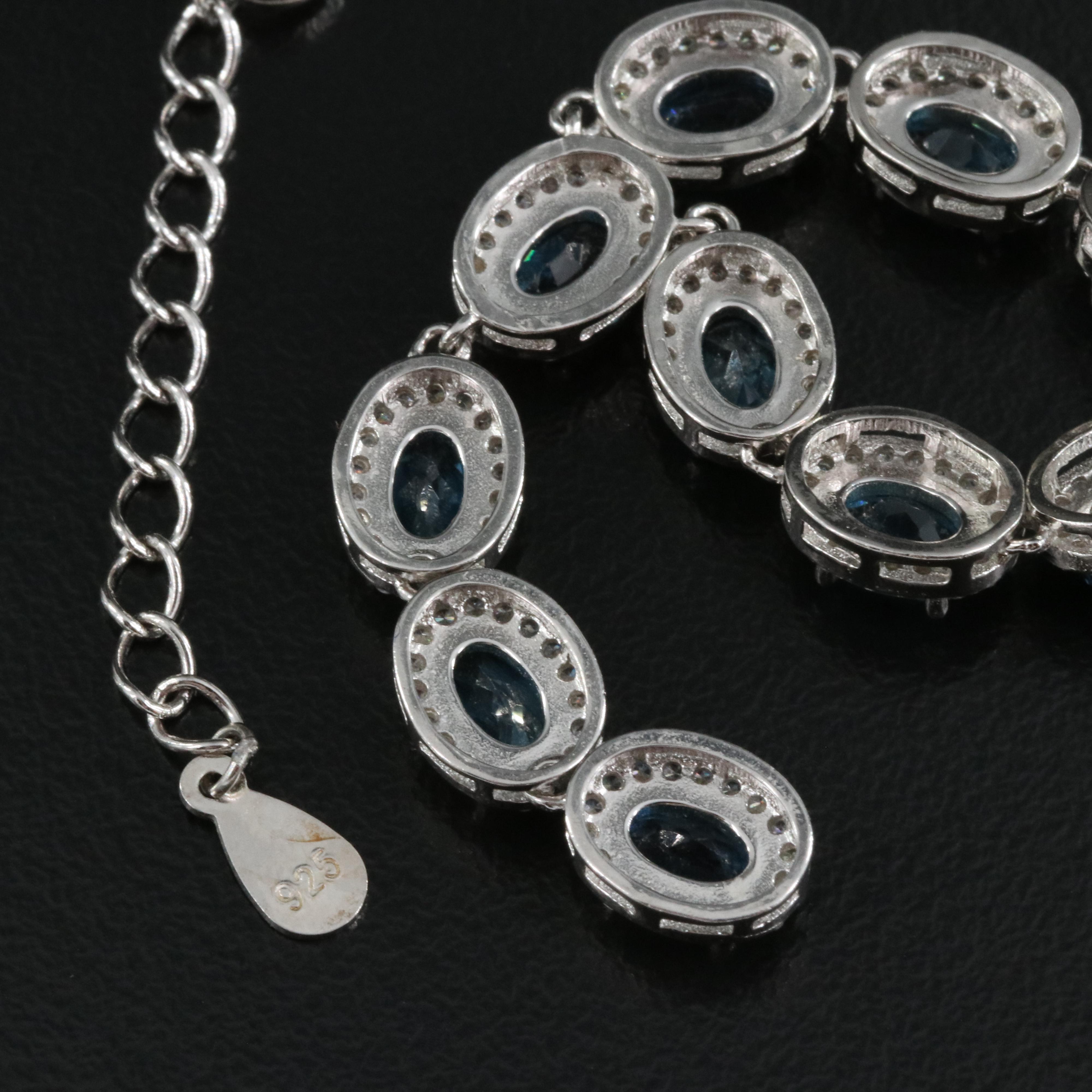 Sterling Topaz and Cubic Zirconia Y Necklace