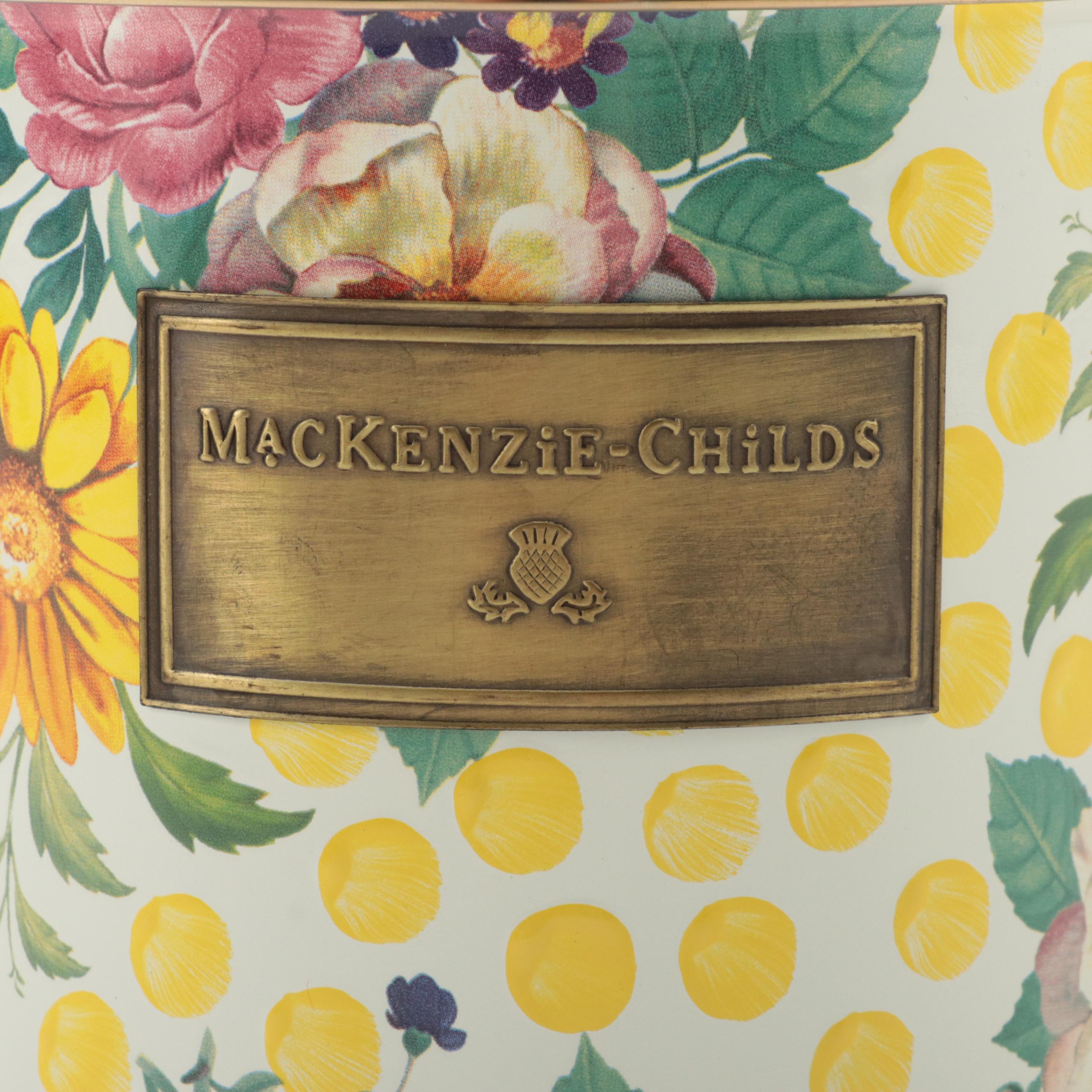 Camp Mackenzie-Childs Enamelware Mugs and "Buttercup" Canister