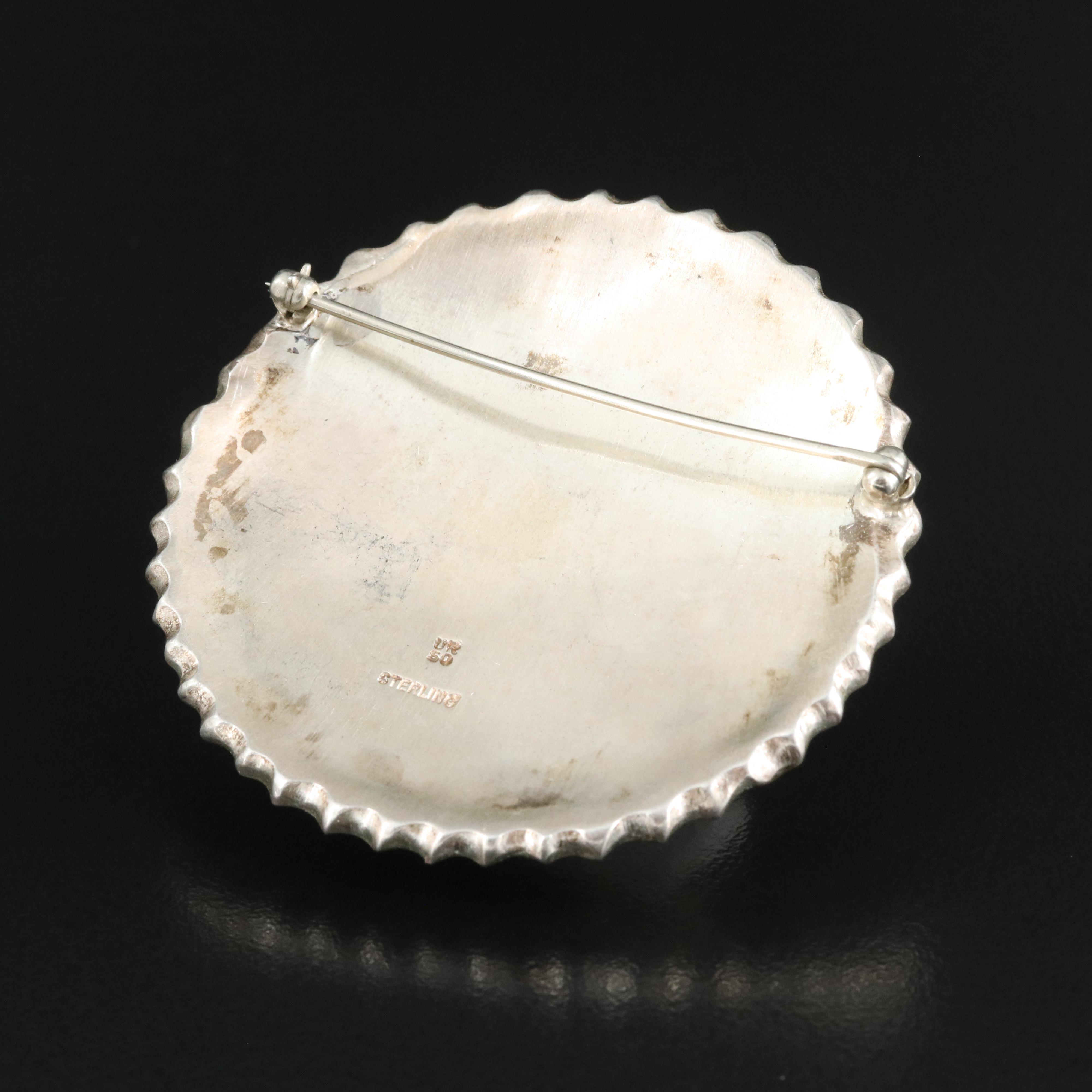 Modernist David Urso Enamel Brooch