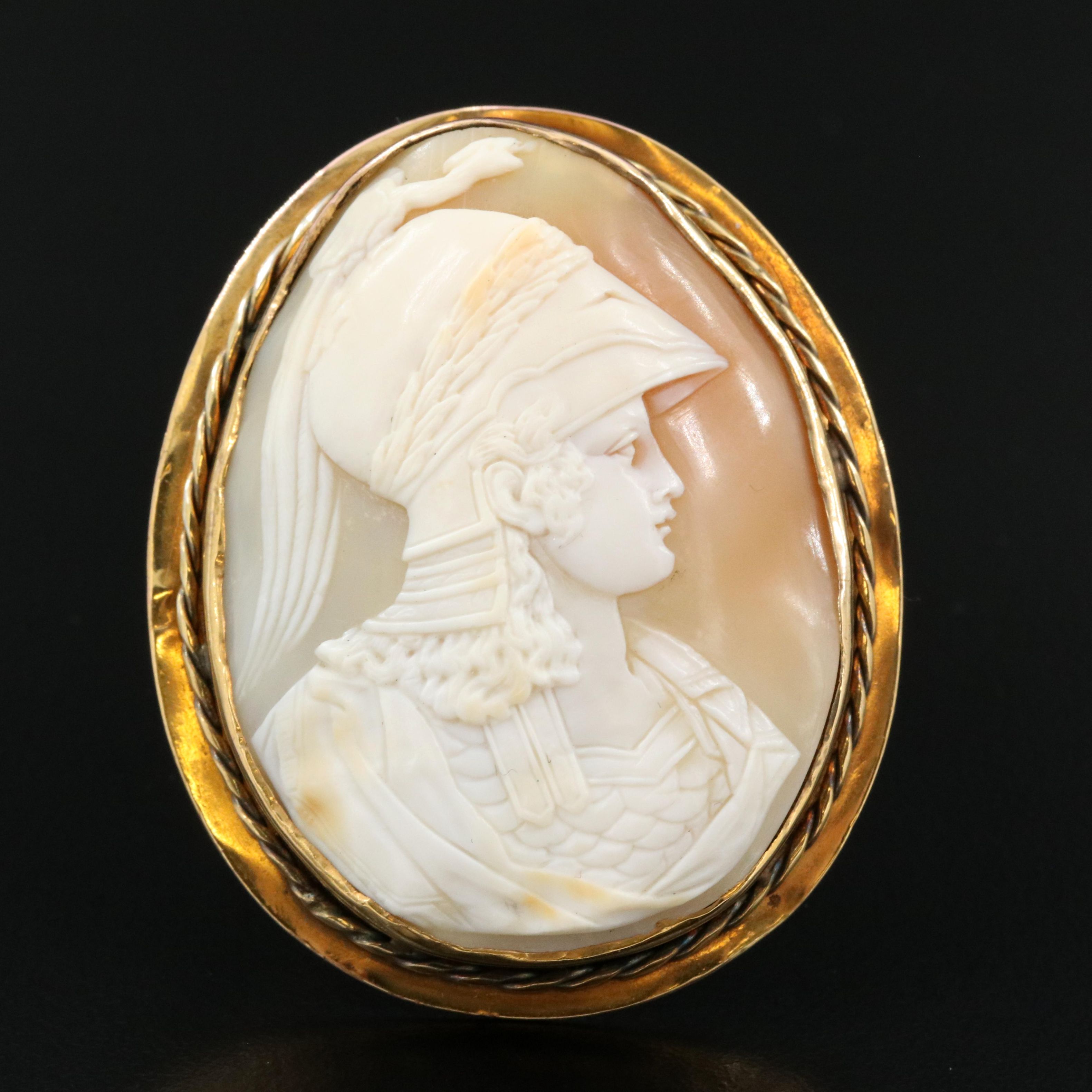 Victorian "Athena" Shell Cameo Brooch