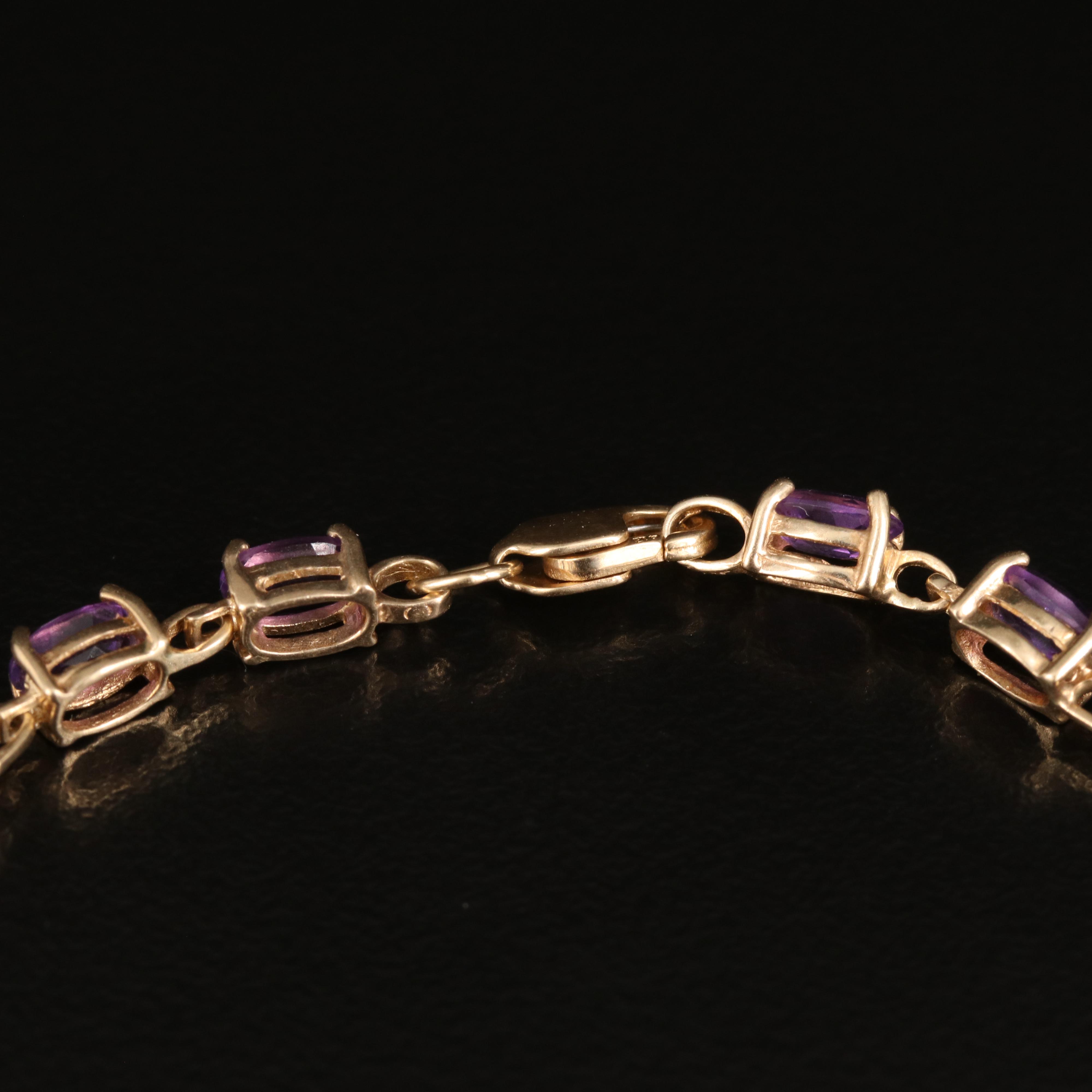 10K Amethyst Line Bracelet