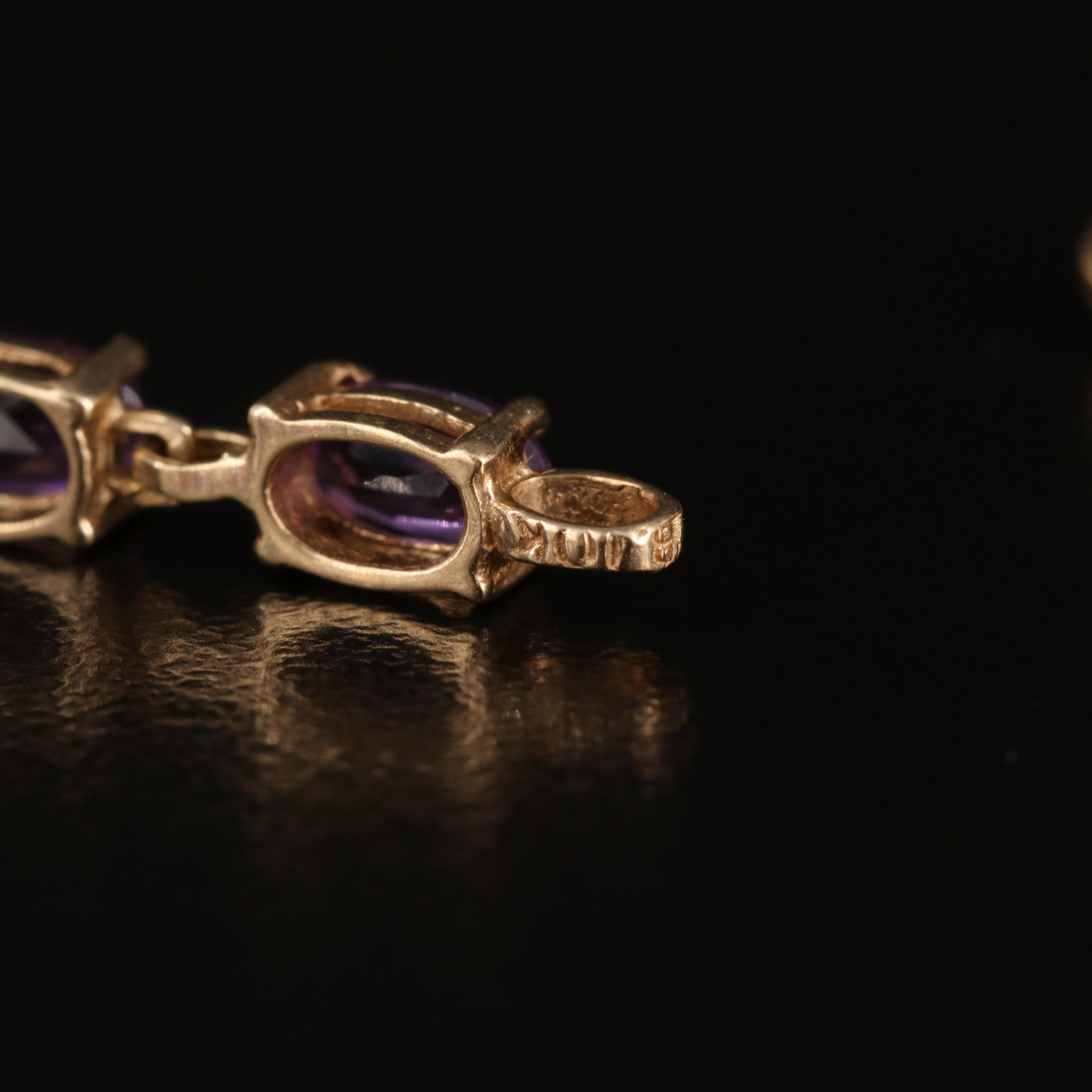 10K Amethyst Line Bracelet