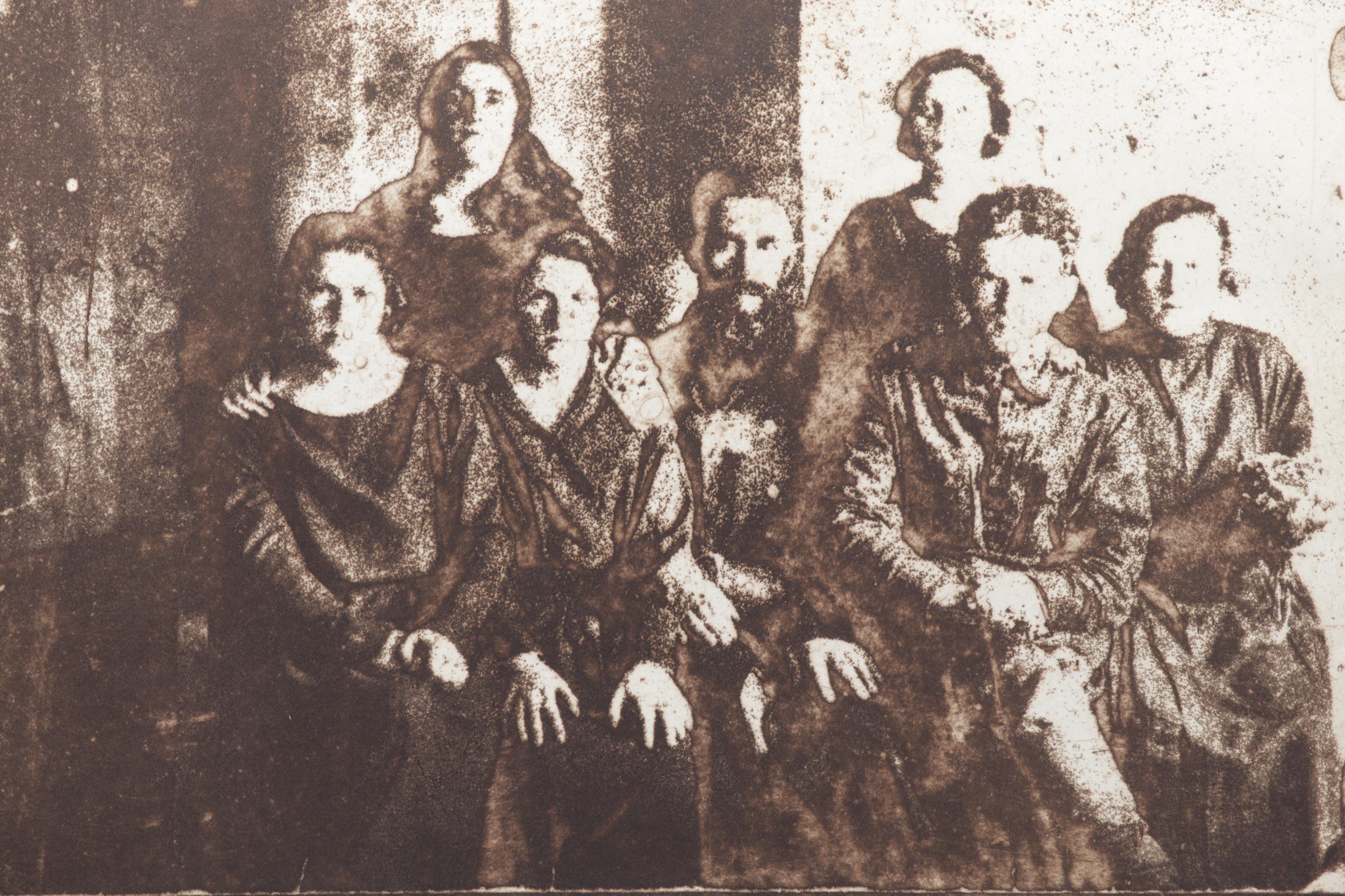 Sidney Chafetz Etching "Family," 1981