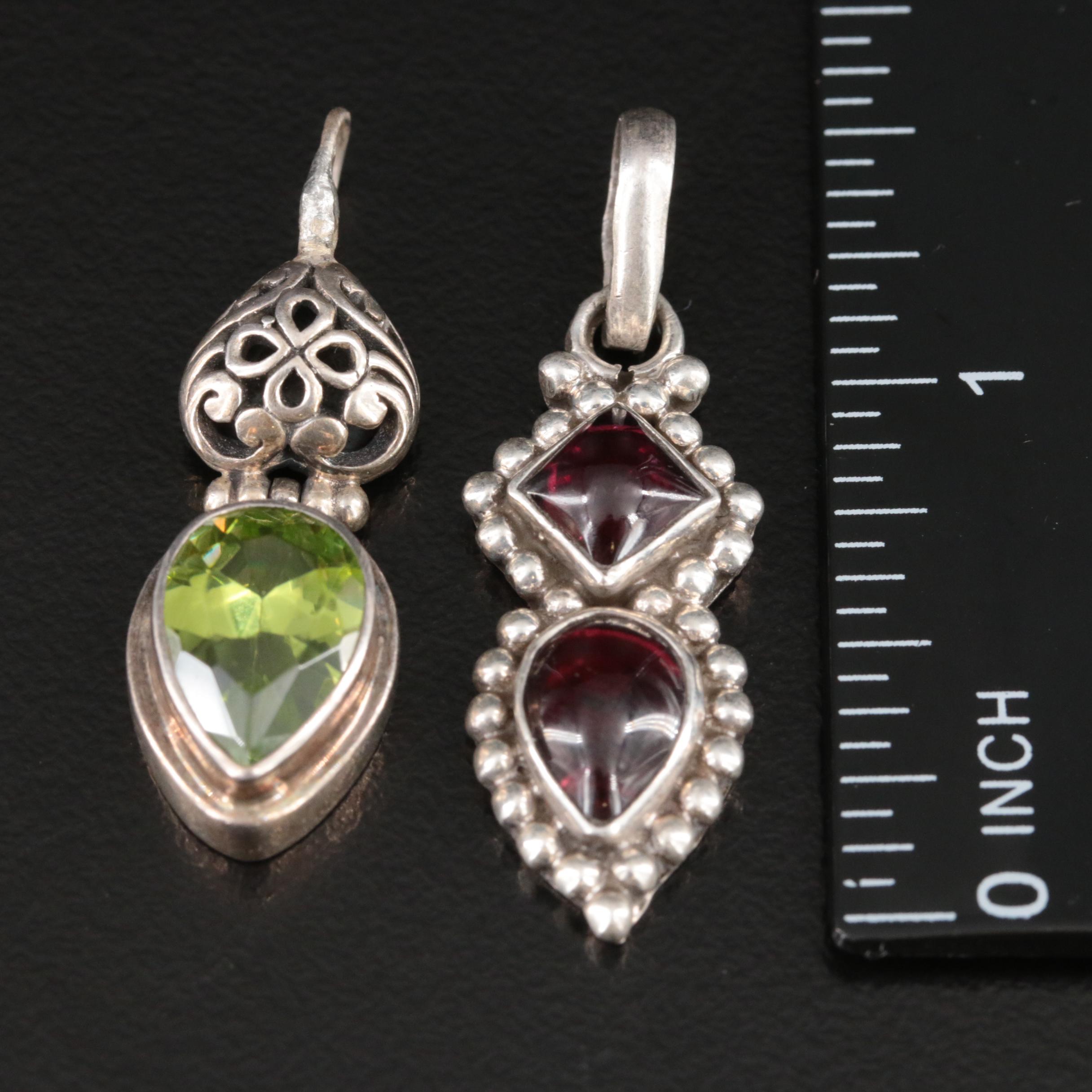 Sterling Labradorite, Garnet and Cubic Zirconia Pendant Collection