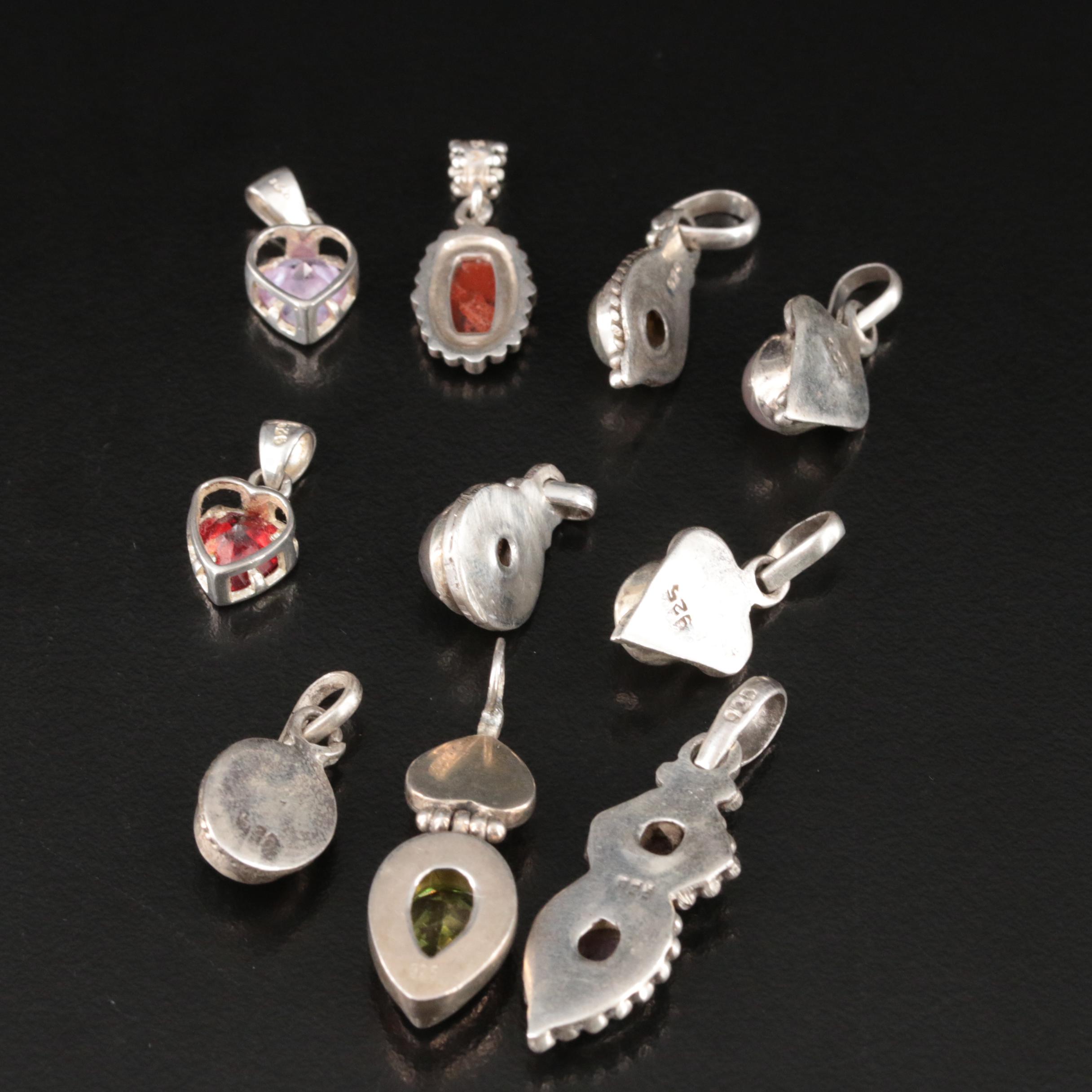 Sterling Labradorite, Garnet and Cubic Zirconia Pendant Collection