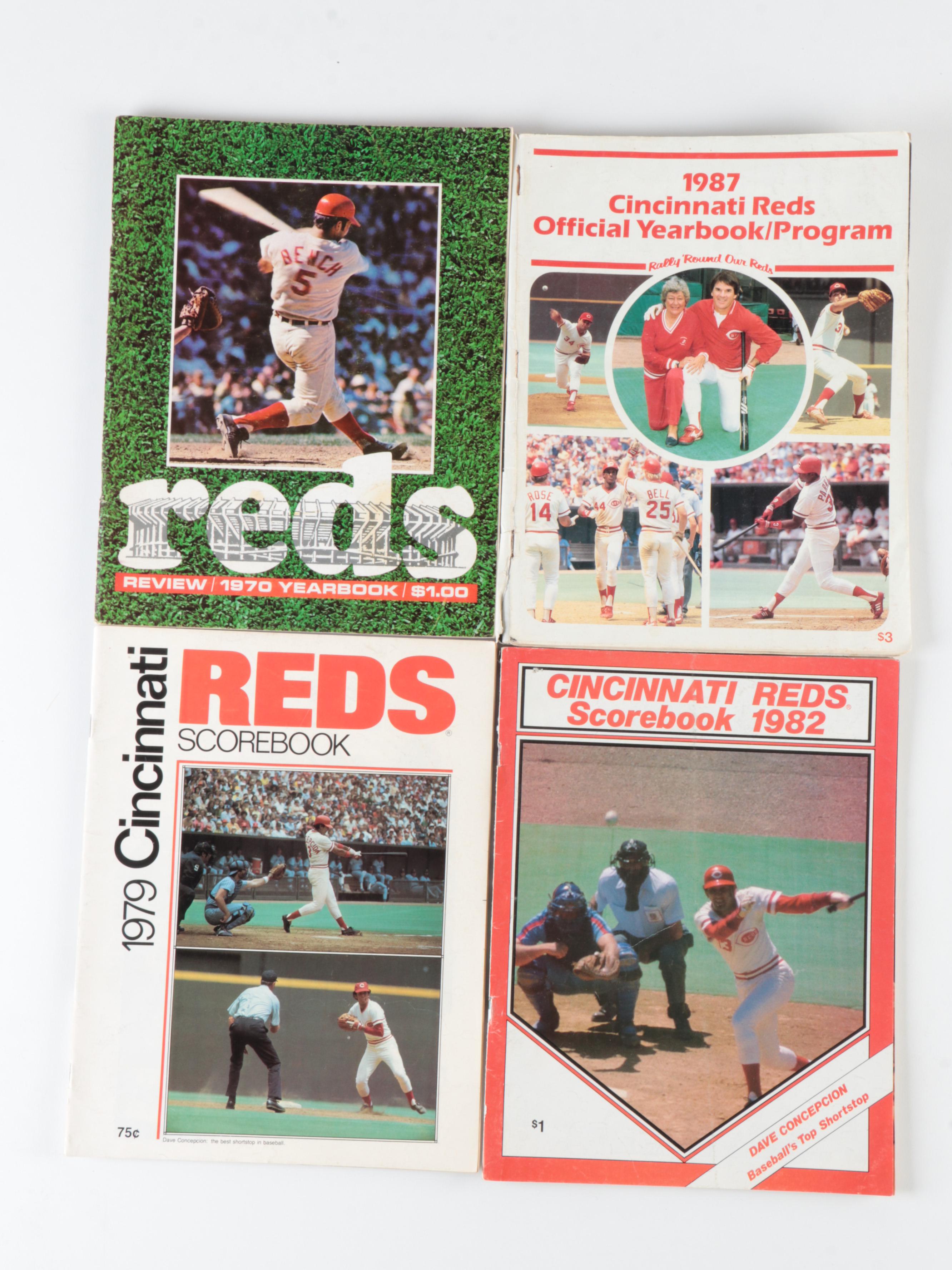 Cincinnati Reds and Other Baseball Yearbooks, Score Cards, Mid to Late 20th C.