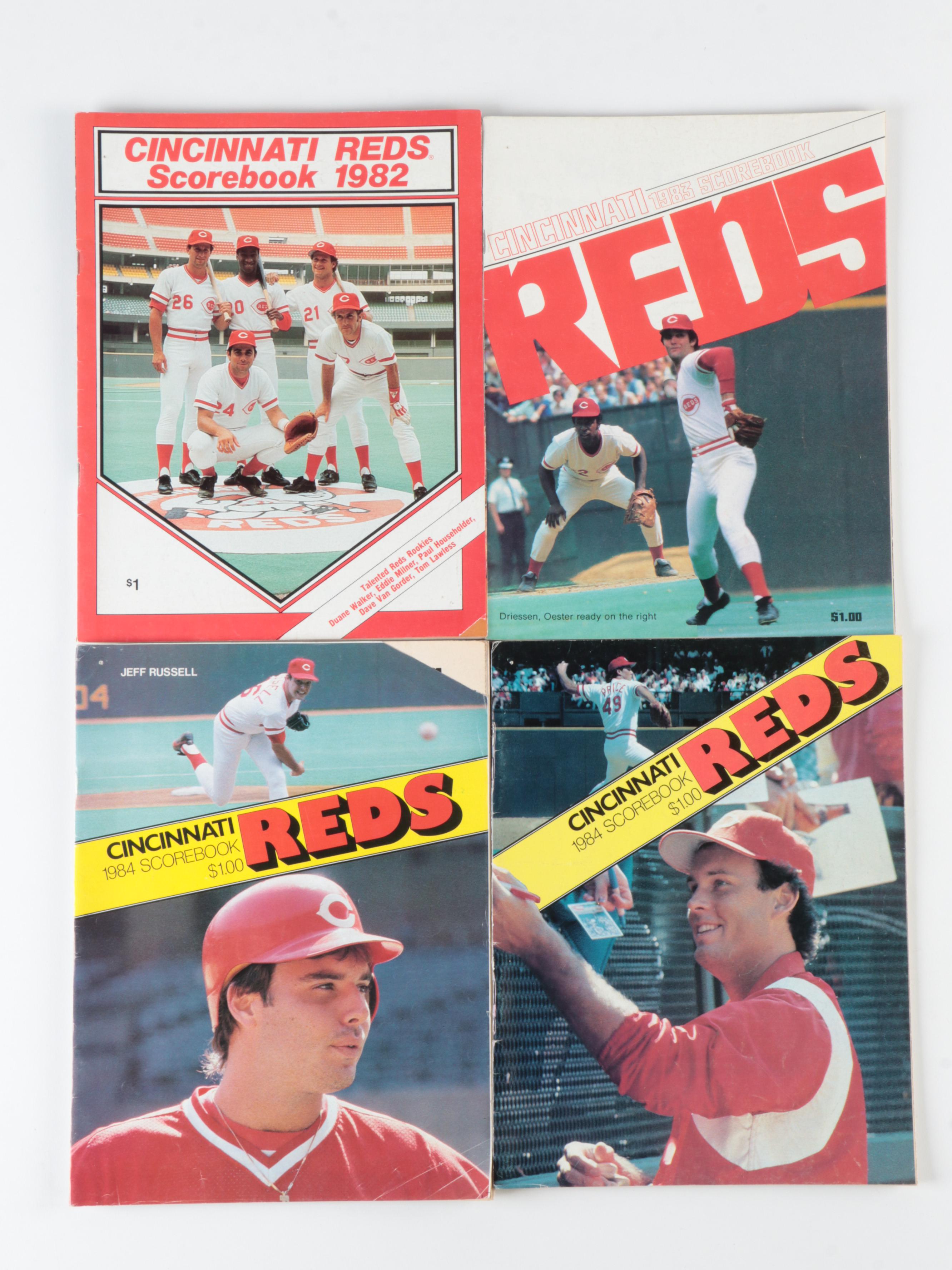 Cincinnati Reds and Other Baseball Yearbooks, Score Cards, Mid to Late 20th C.