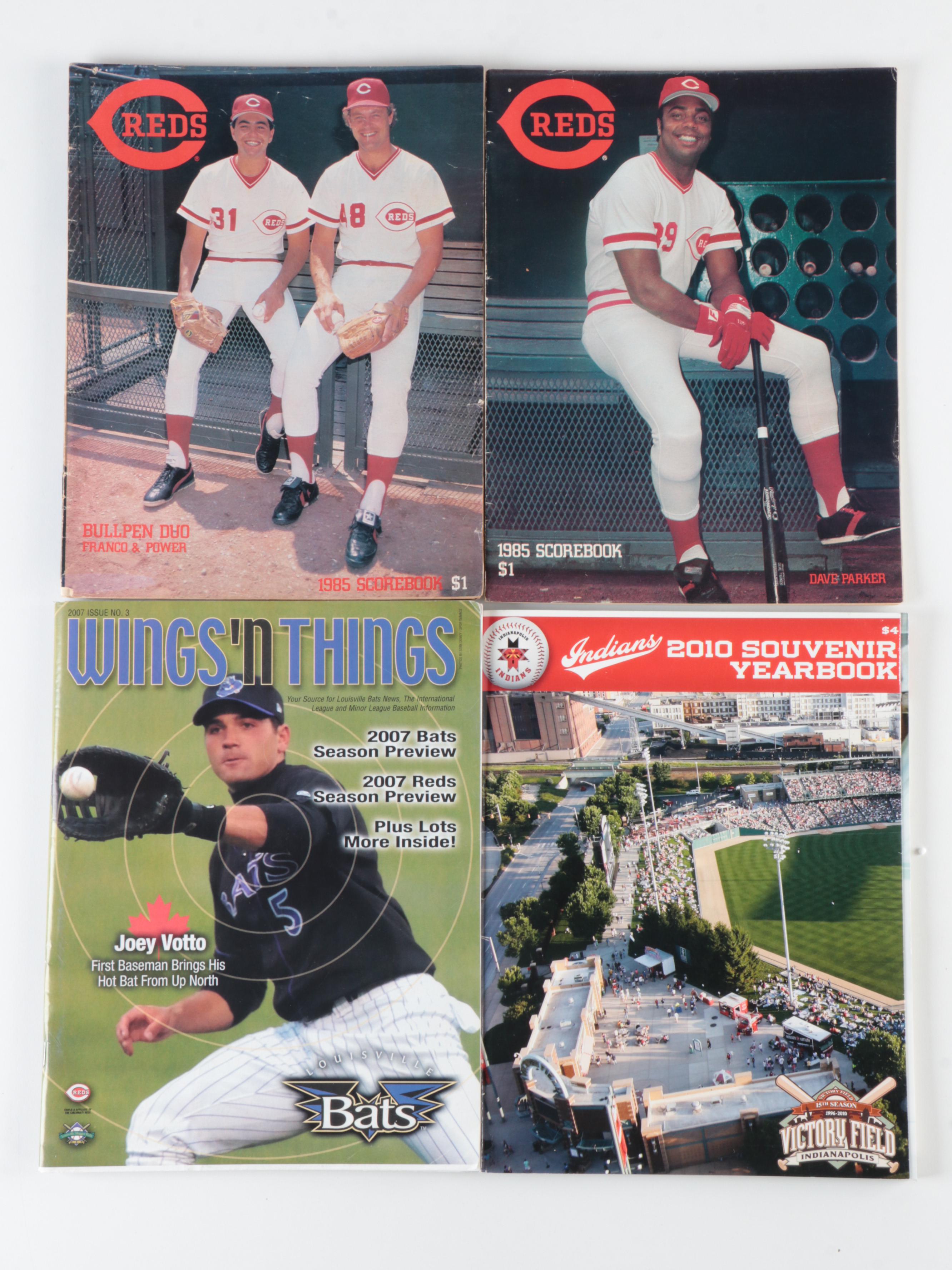 Cincinnati Reds and Other Baseball Yearbooks, Score Cards, Mid to Late 20th C.