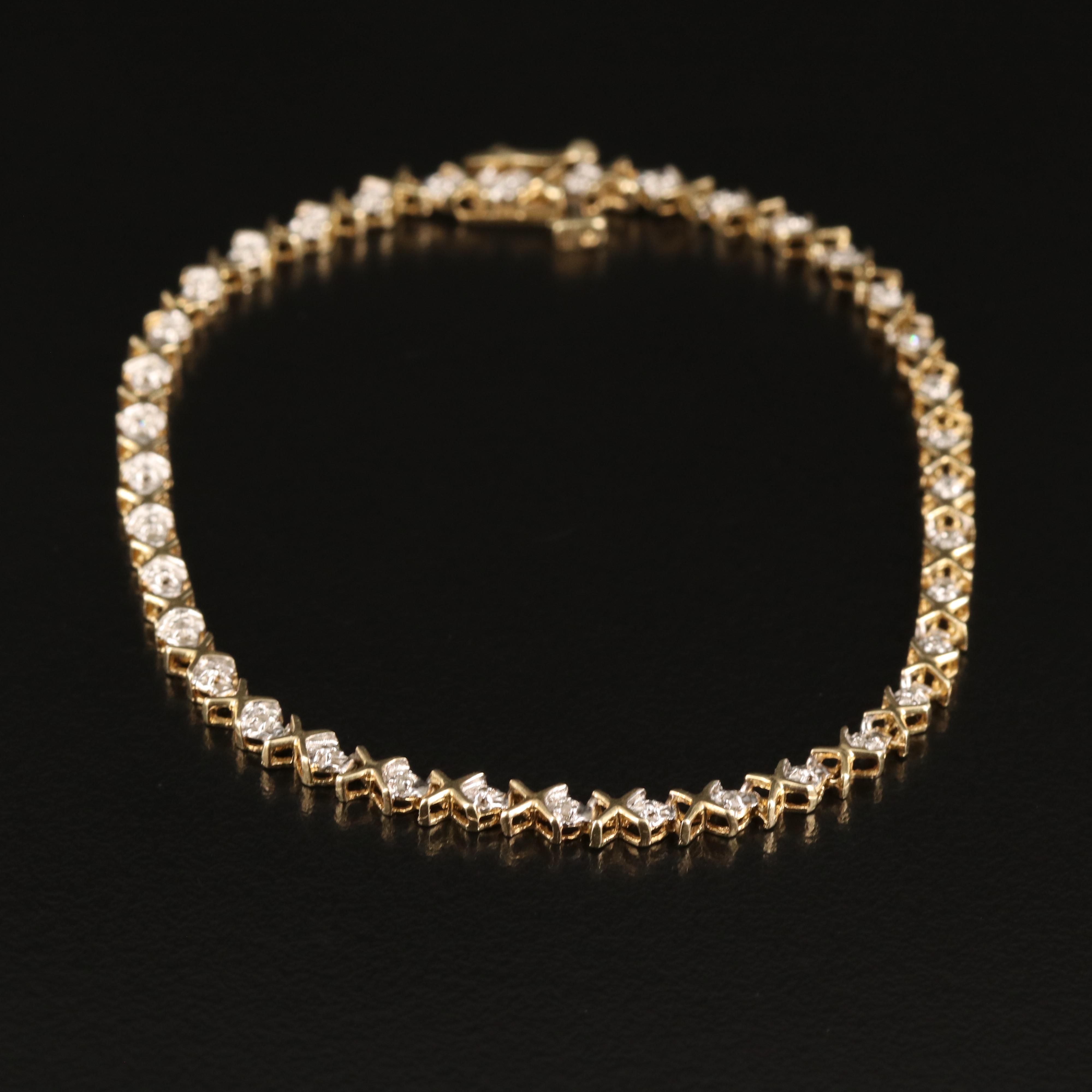 10K 0.08 CTW Diamond "XO" Bracelet