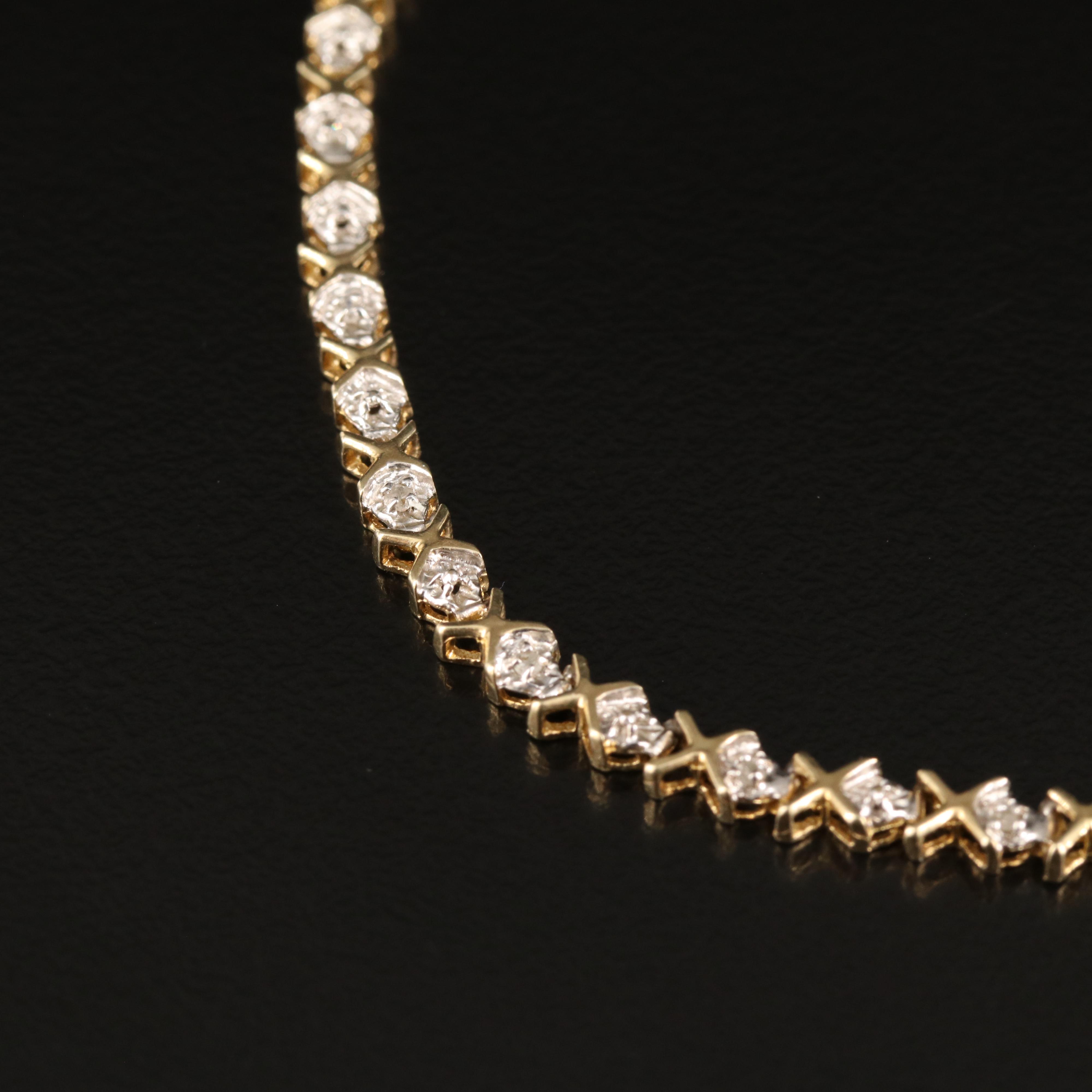 10K 0.08 CTW Diamond "XO" Bracelet