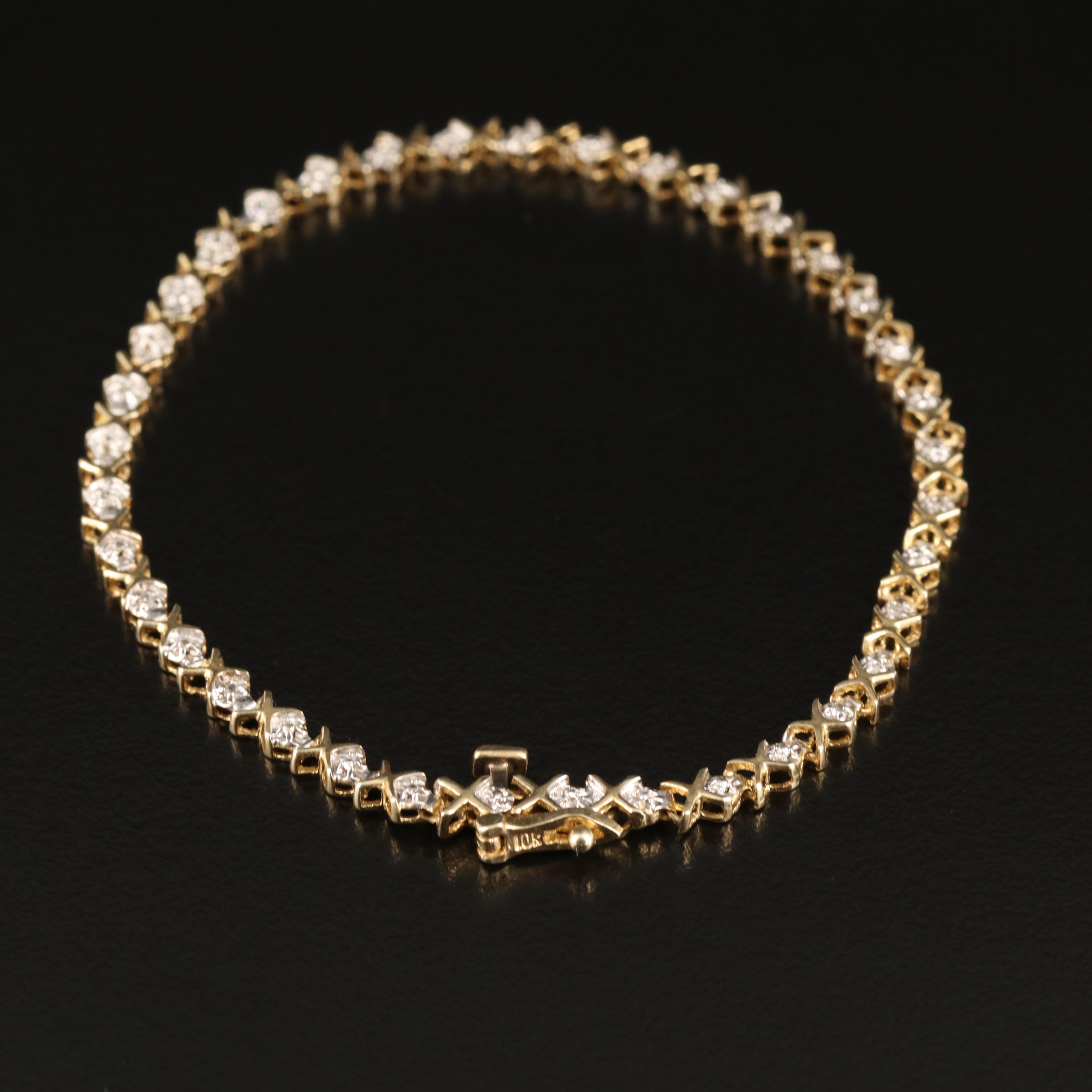 10K 0.08 CTW Diamond "XO" Bracelet
