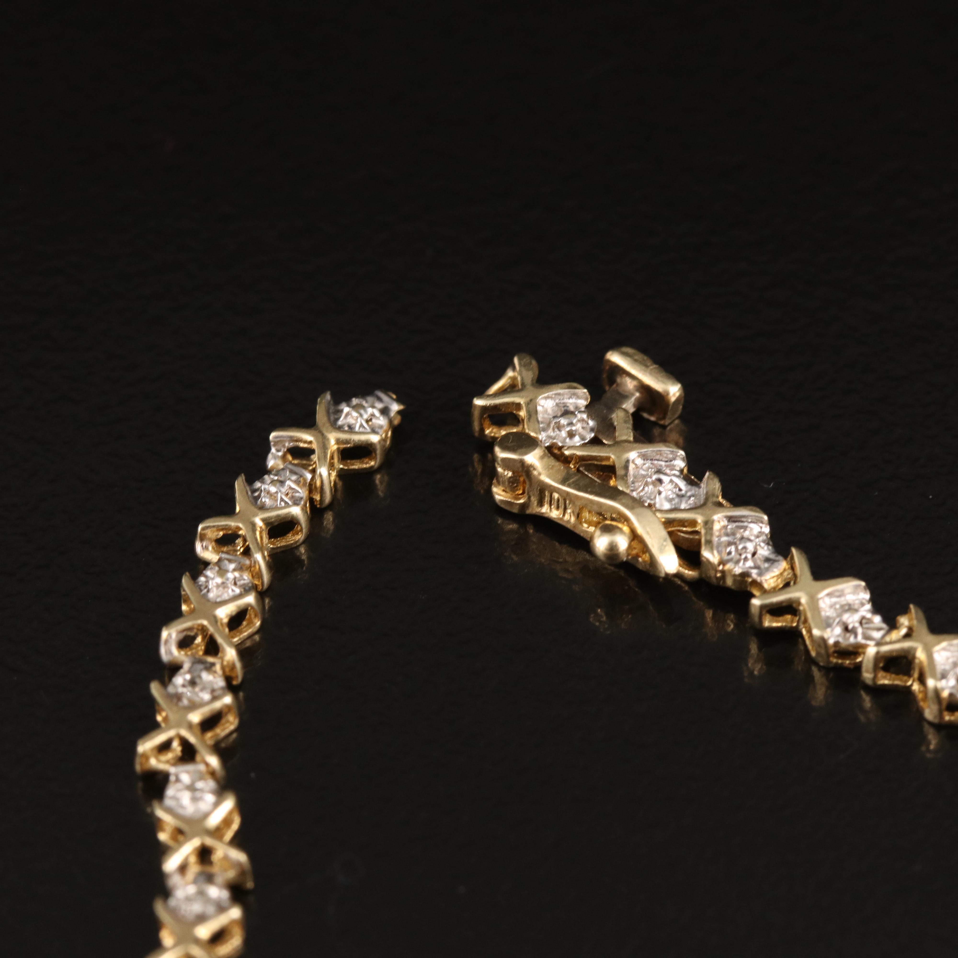 10K 0.08 CTW Diamond "XO" Bracelet
