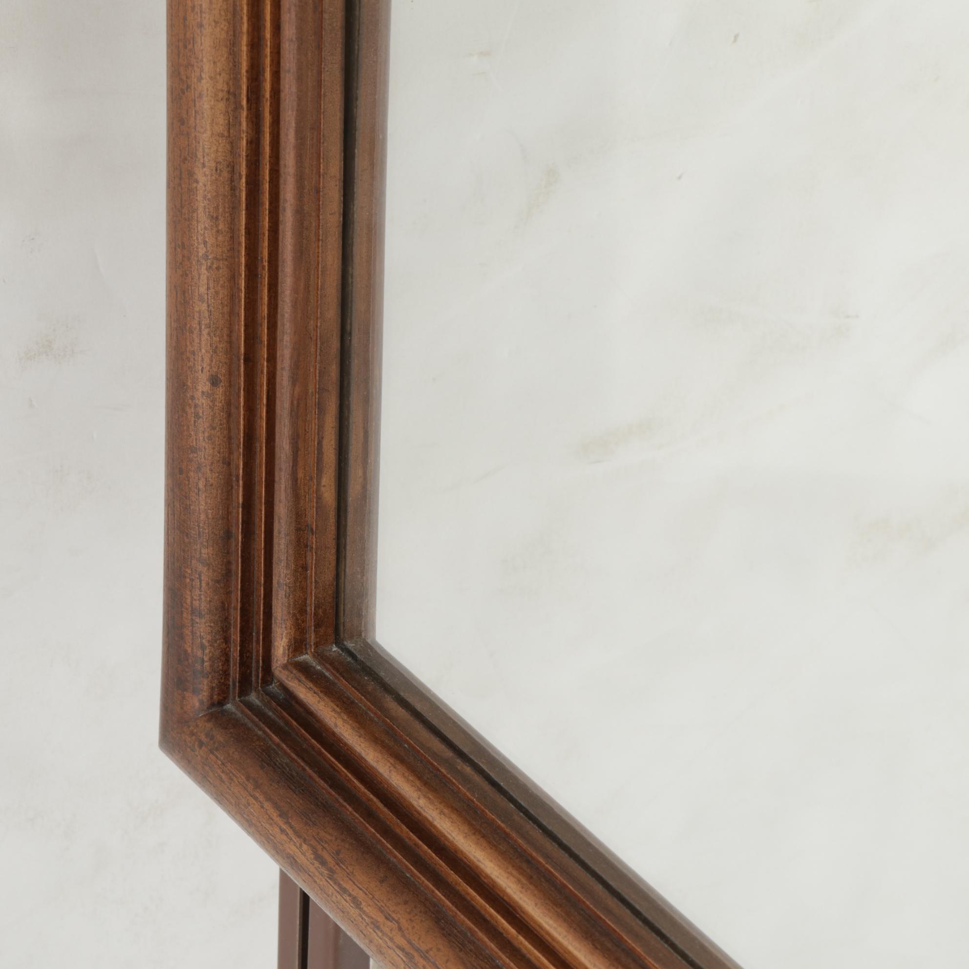 Spanish Baroque Style Fruitwood-Finished Six-Drawer Dresser and Mirror, 1970s