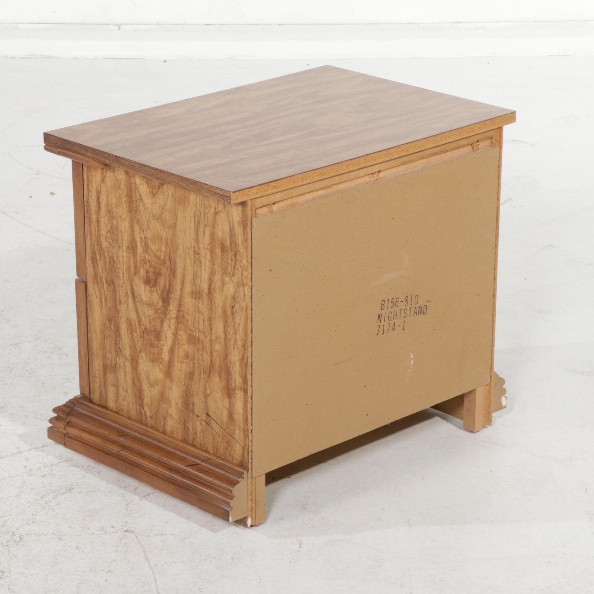 Spanish Baroque Style Fruitwood-Finished Six-Drawer Dresser and Mirror, 1970s