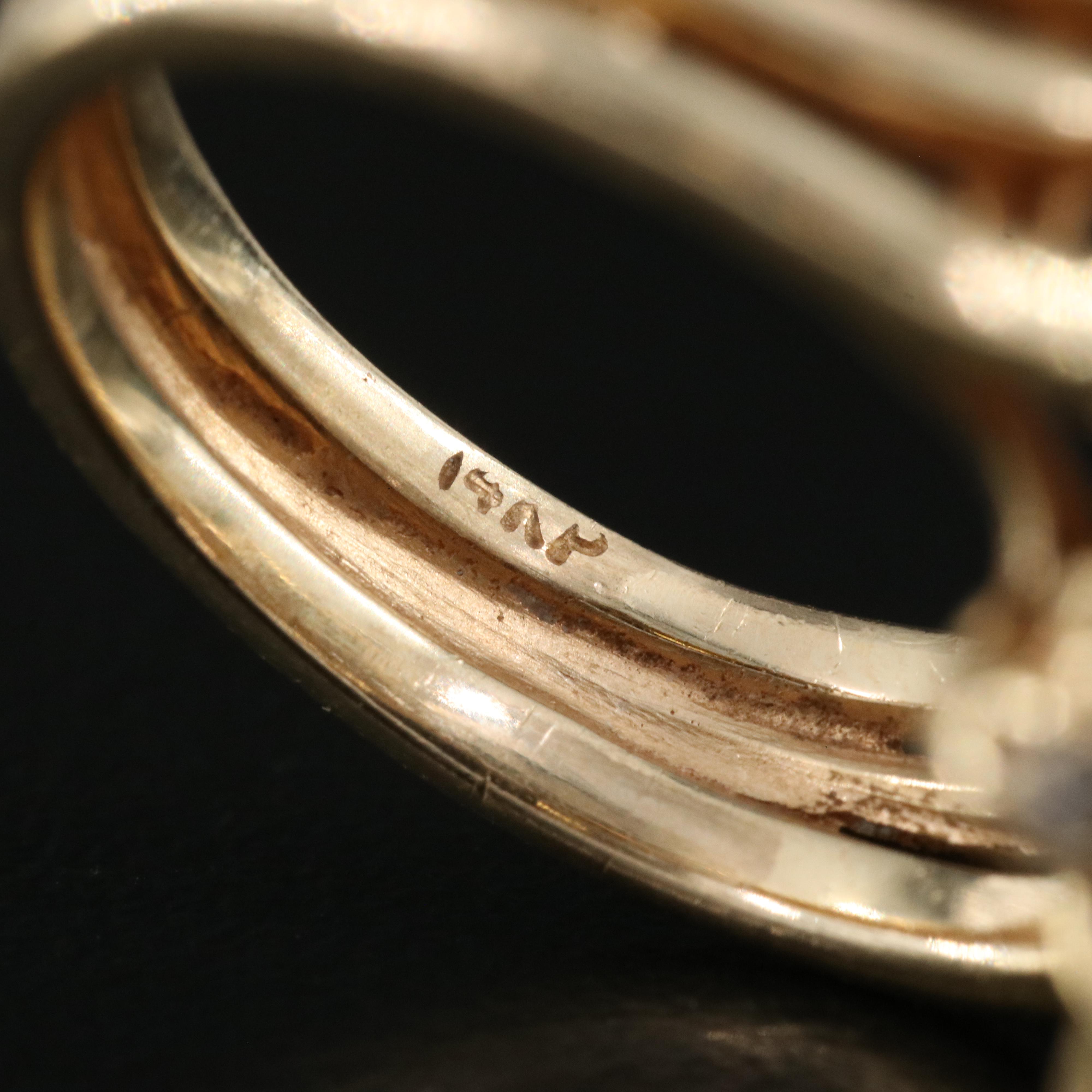 14K 0.97 CTW Diamond and Enamel Cluster Ring