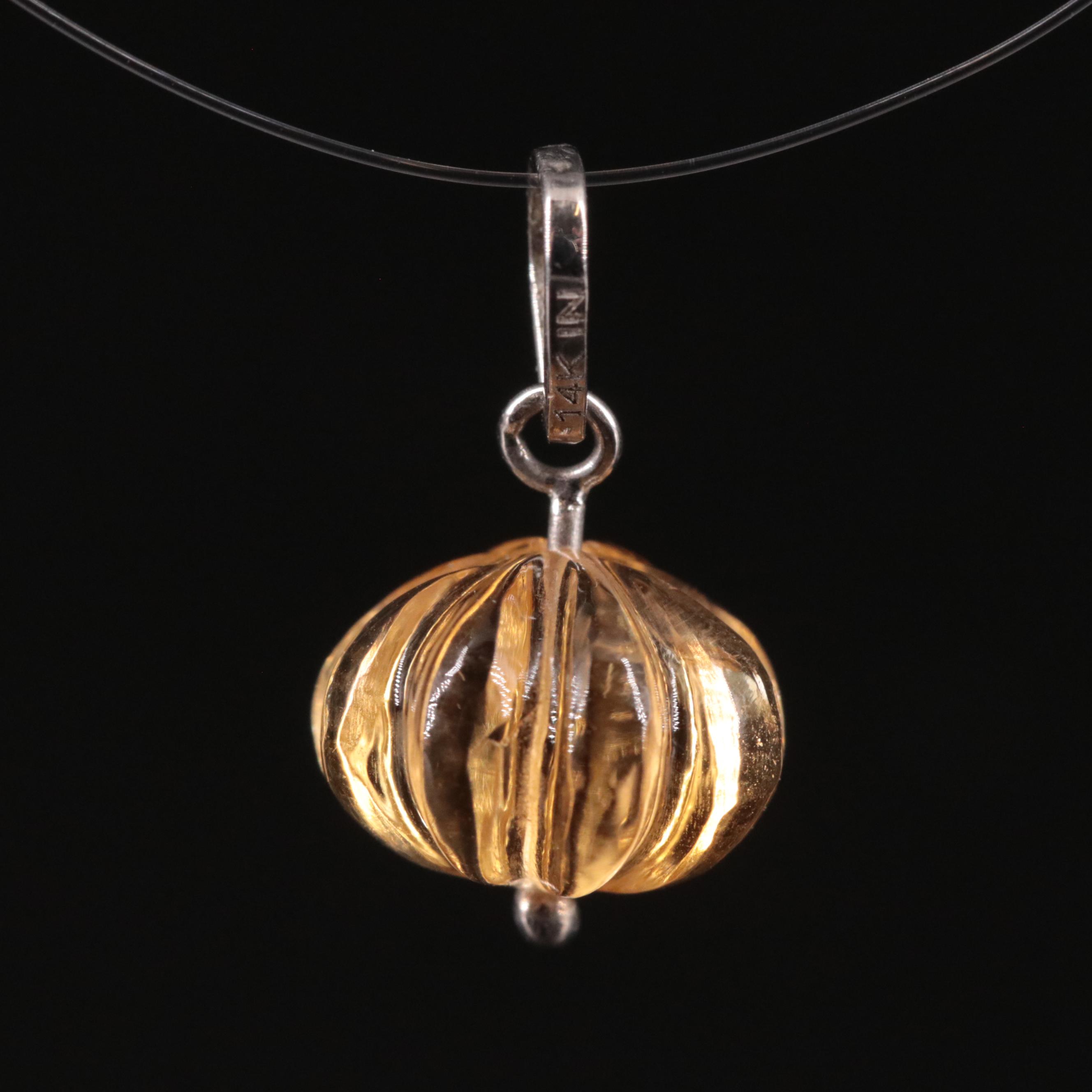 14K Citrine Pendant