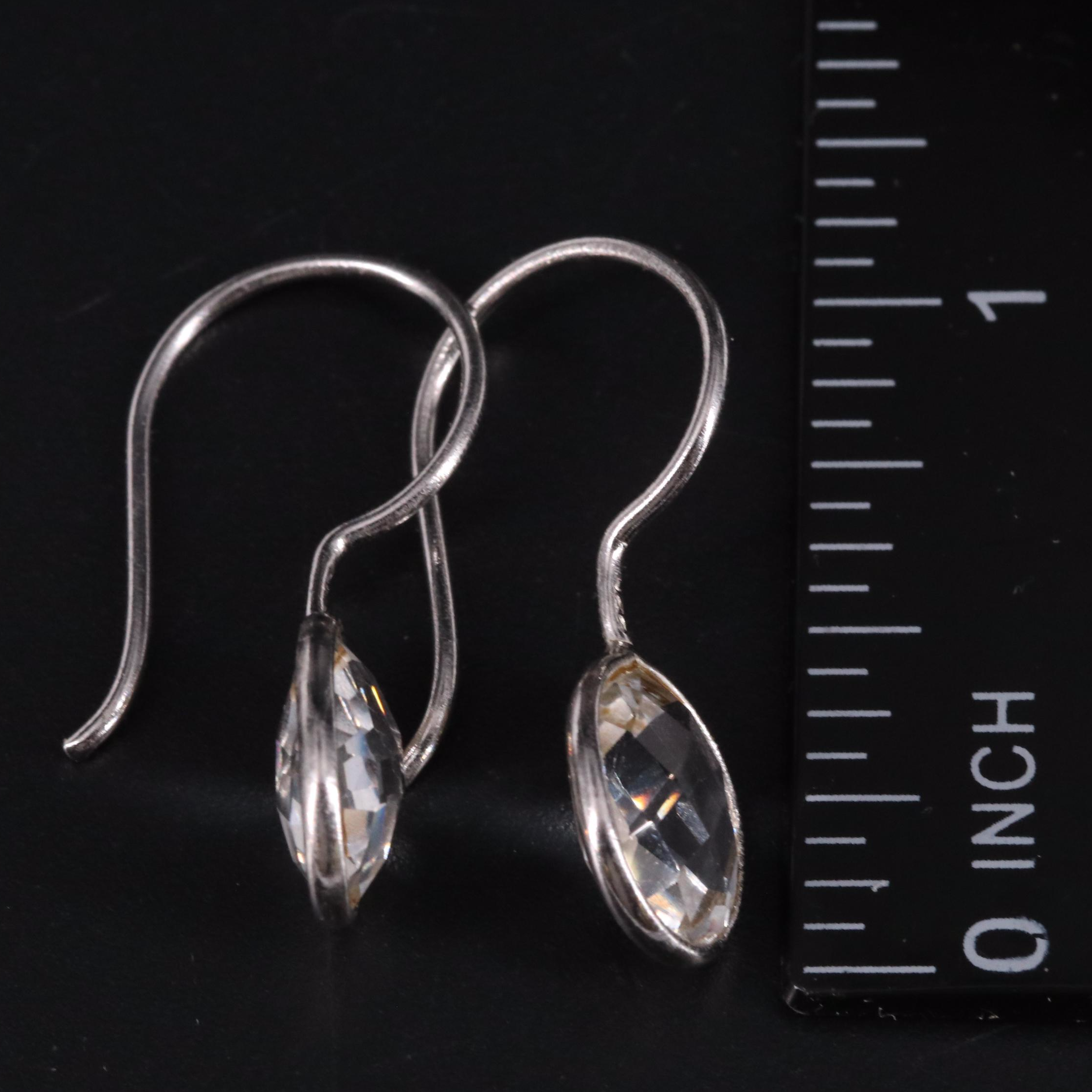 Sterling White Topaz Dangle Earrings