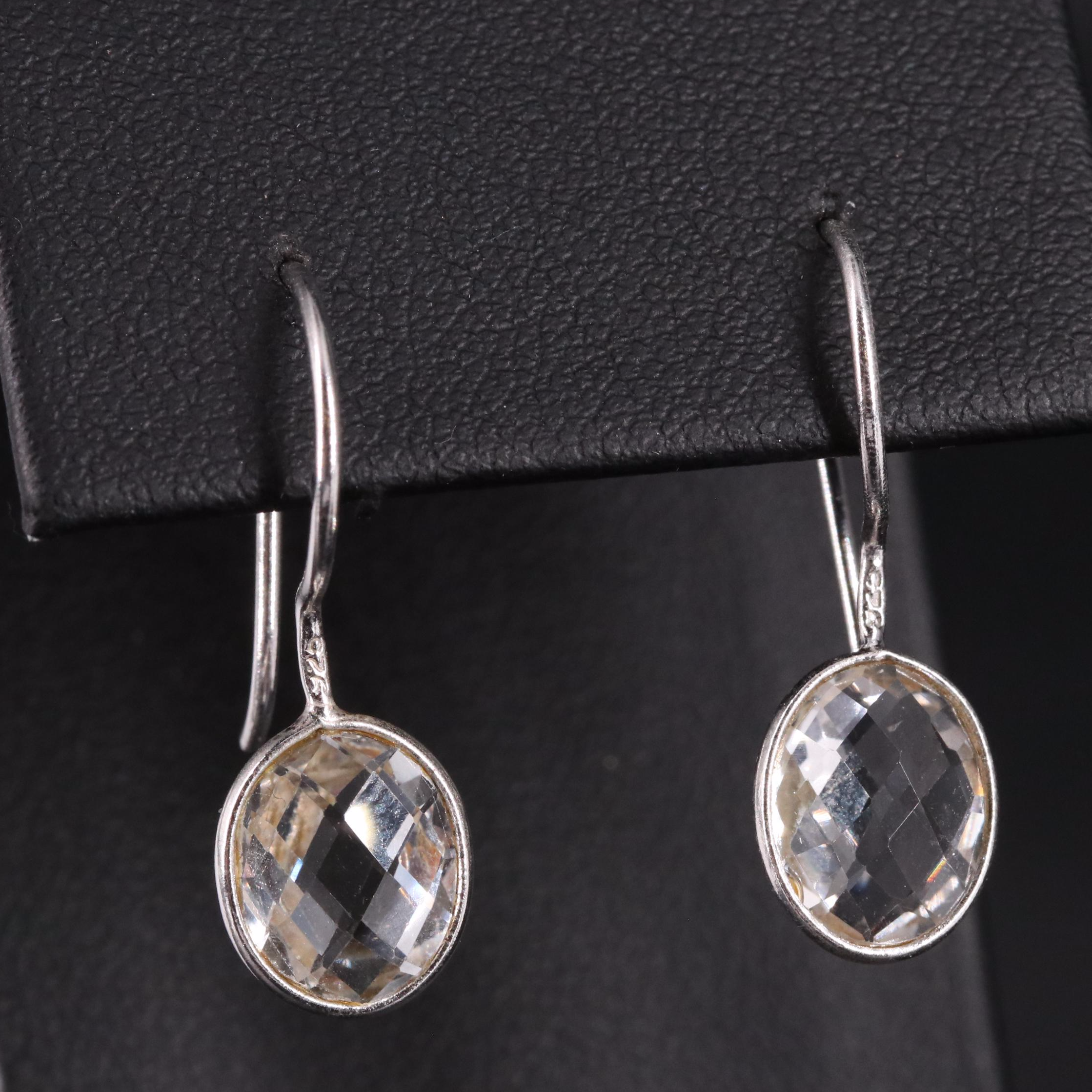Sterling White Topaz Dangle Earrings