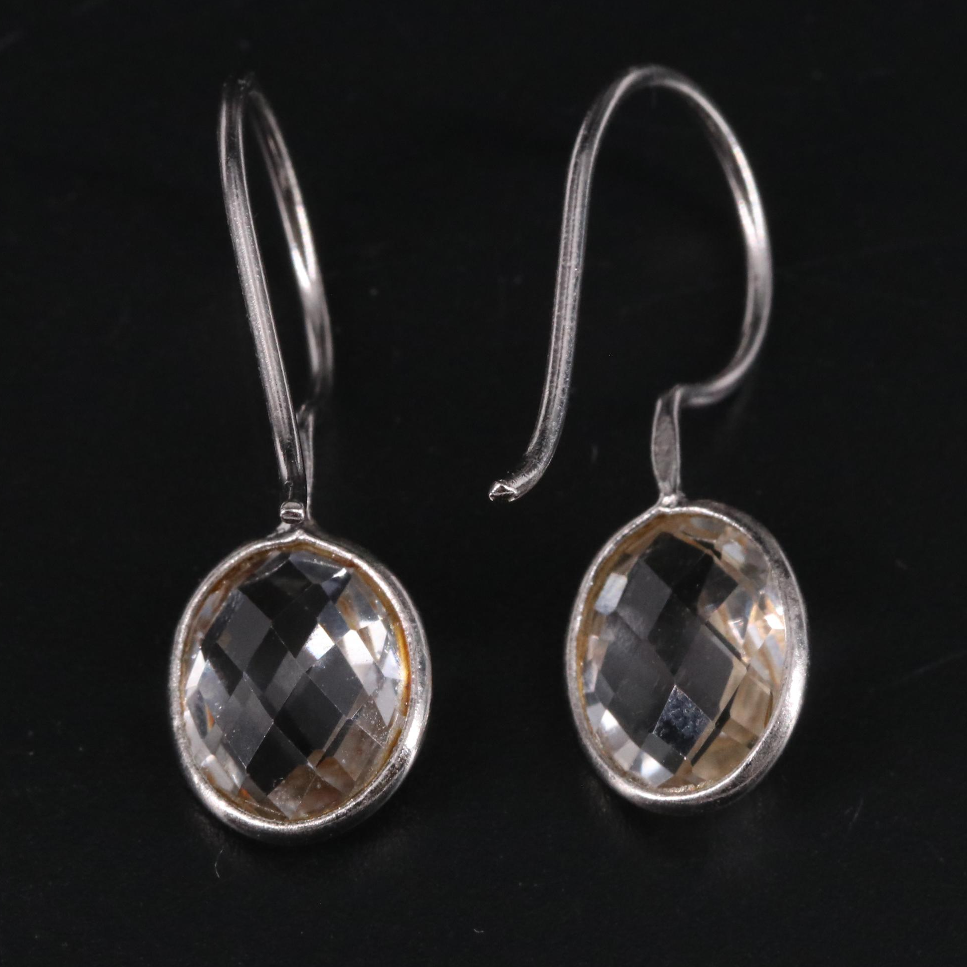 Sterling White Topaz Dangle Earrings