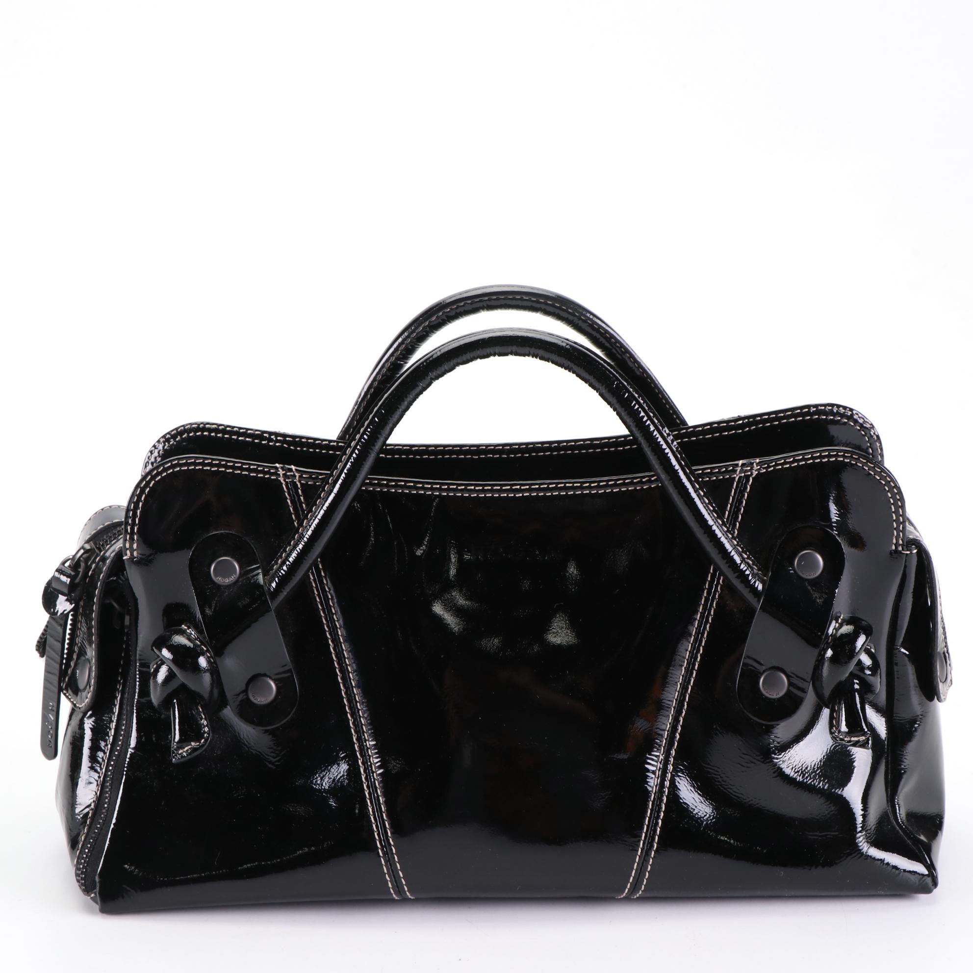 Stella Bianca Woven Zip Tote in Leather and Hogan Handbag in Patent Leather