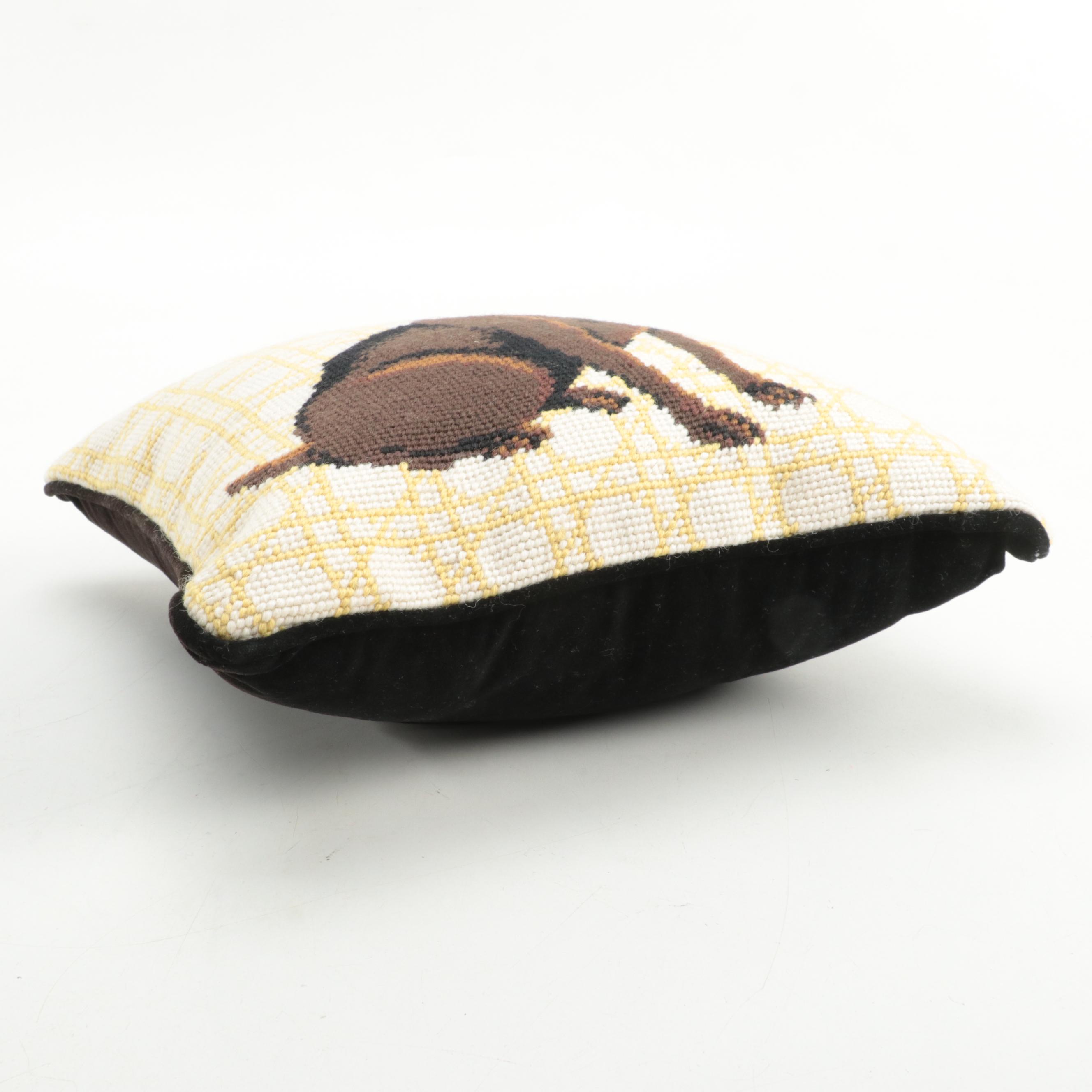 Labrador Retriever Accent Pillow, Brass Wastepaper Bin and Decorative Clock Face