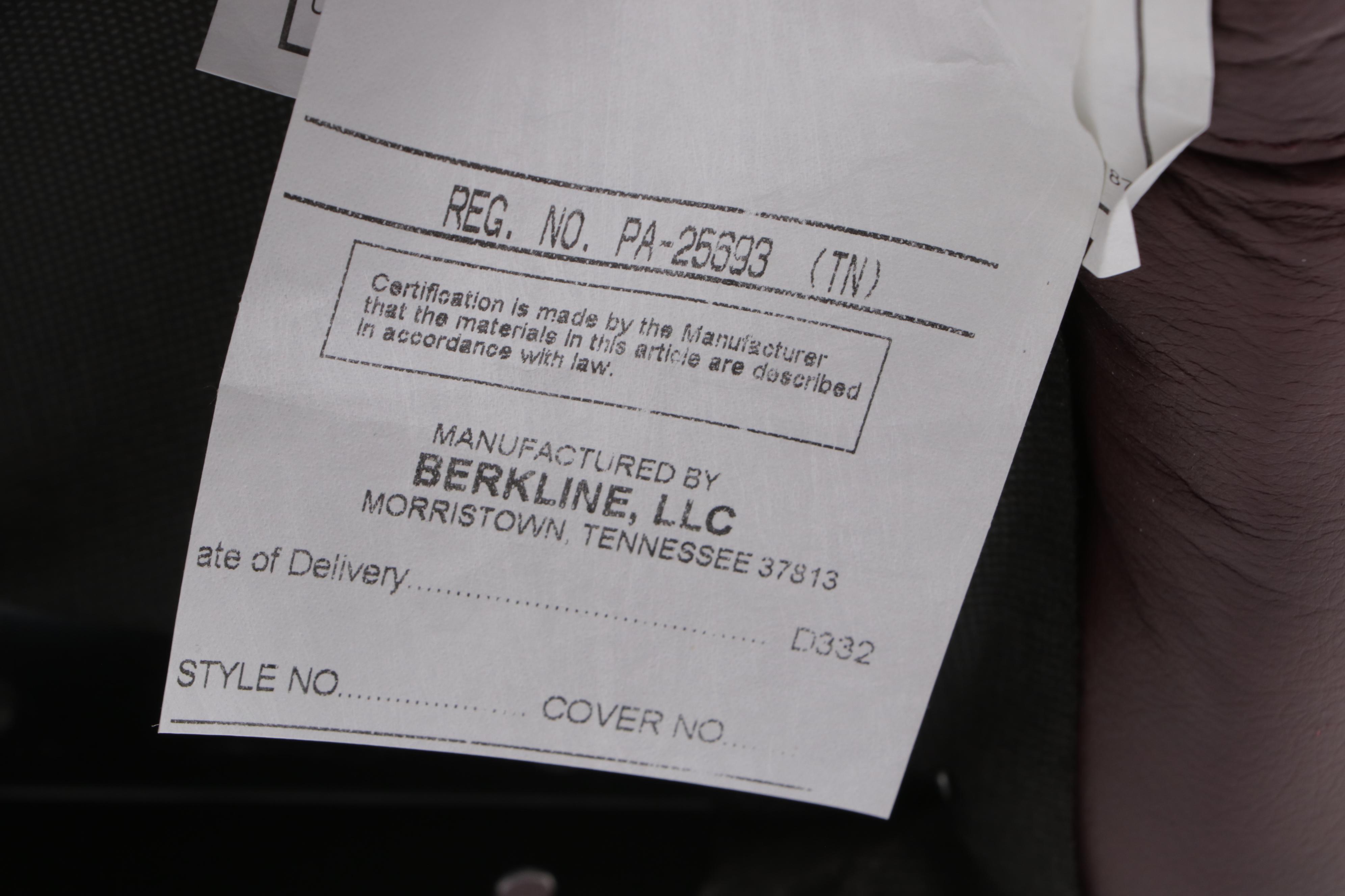 Pair of Burgundy Vinyl Upholstered Overstuffed Armchairs