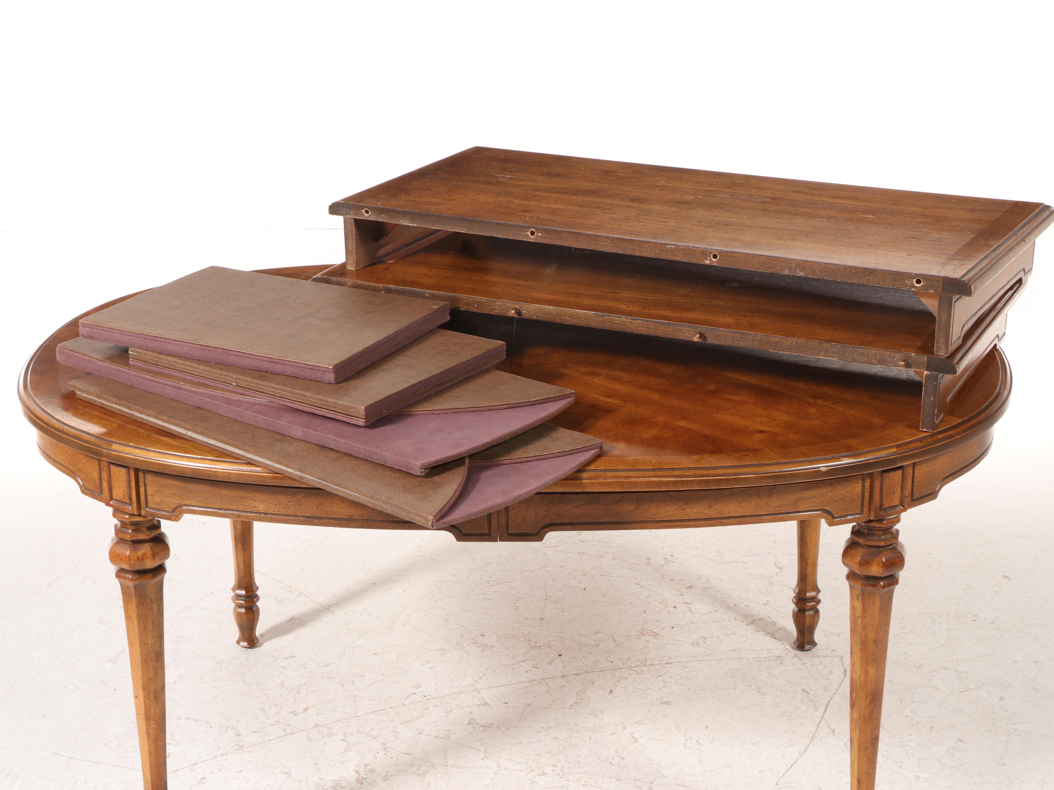 Nine-Piece Hibriten Furniture Co. French Provincial Style Oak Dining Set