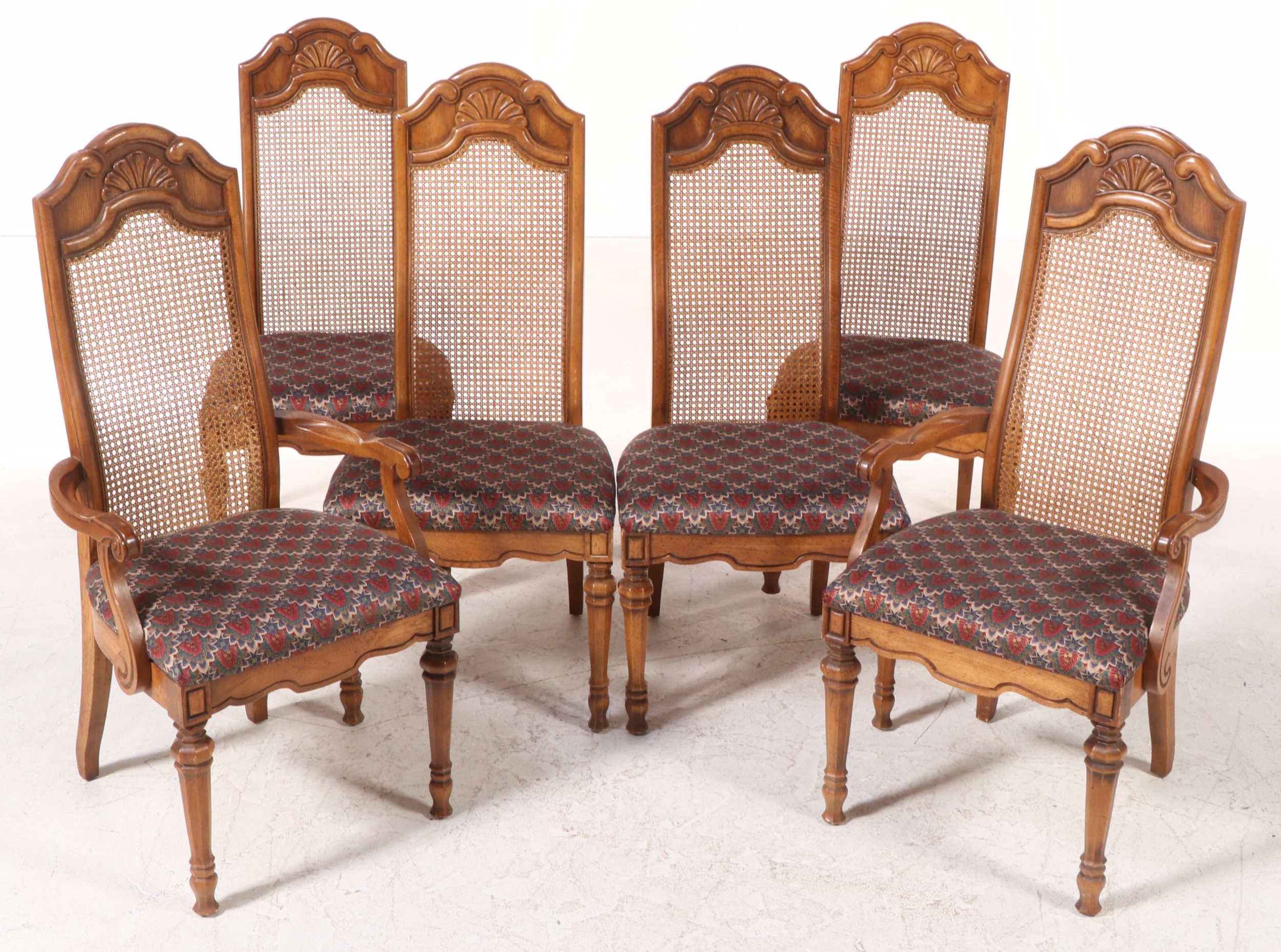 Nine-Piece Hibriten Furniture Co. French Provincial Style Oak Dining Set