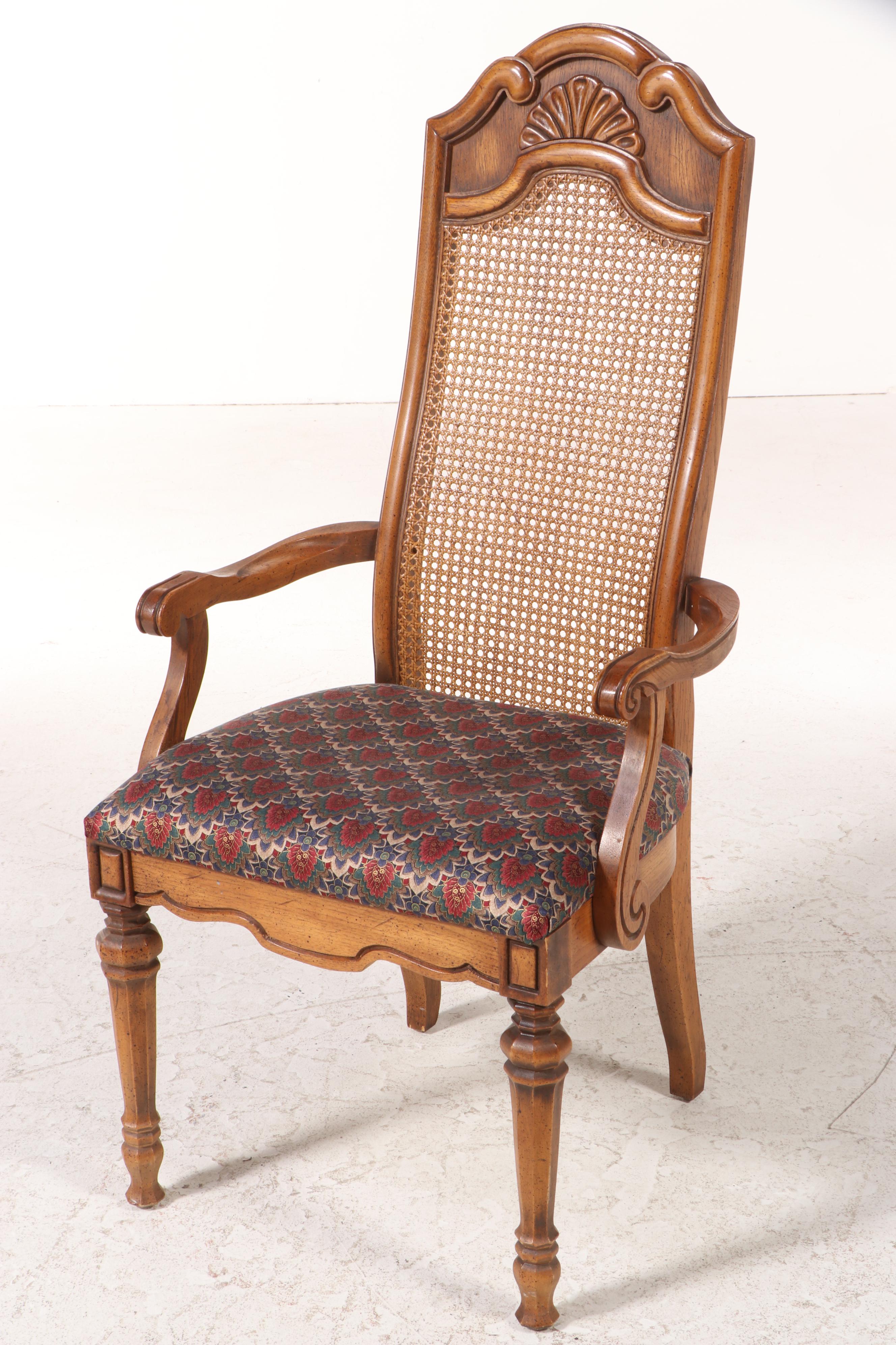 Nine-Piece Hibriten Furniture Co. French Provincial Style Oak Dining Set