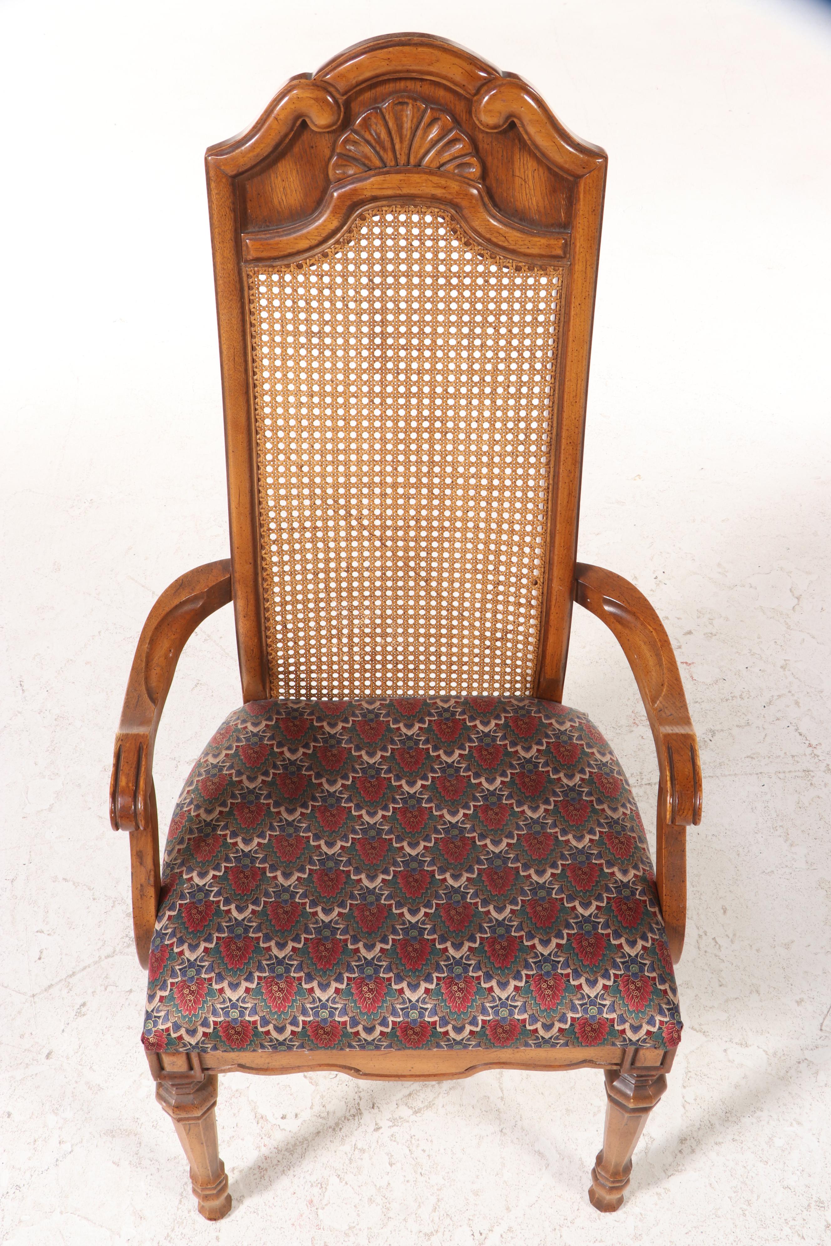 Nine-Piece Hibriten Furniture Co. French Provincial Style Oak Dining Set