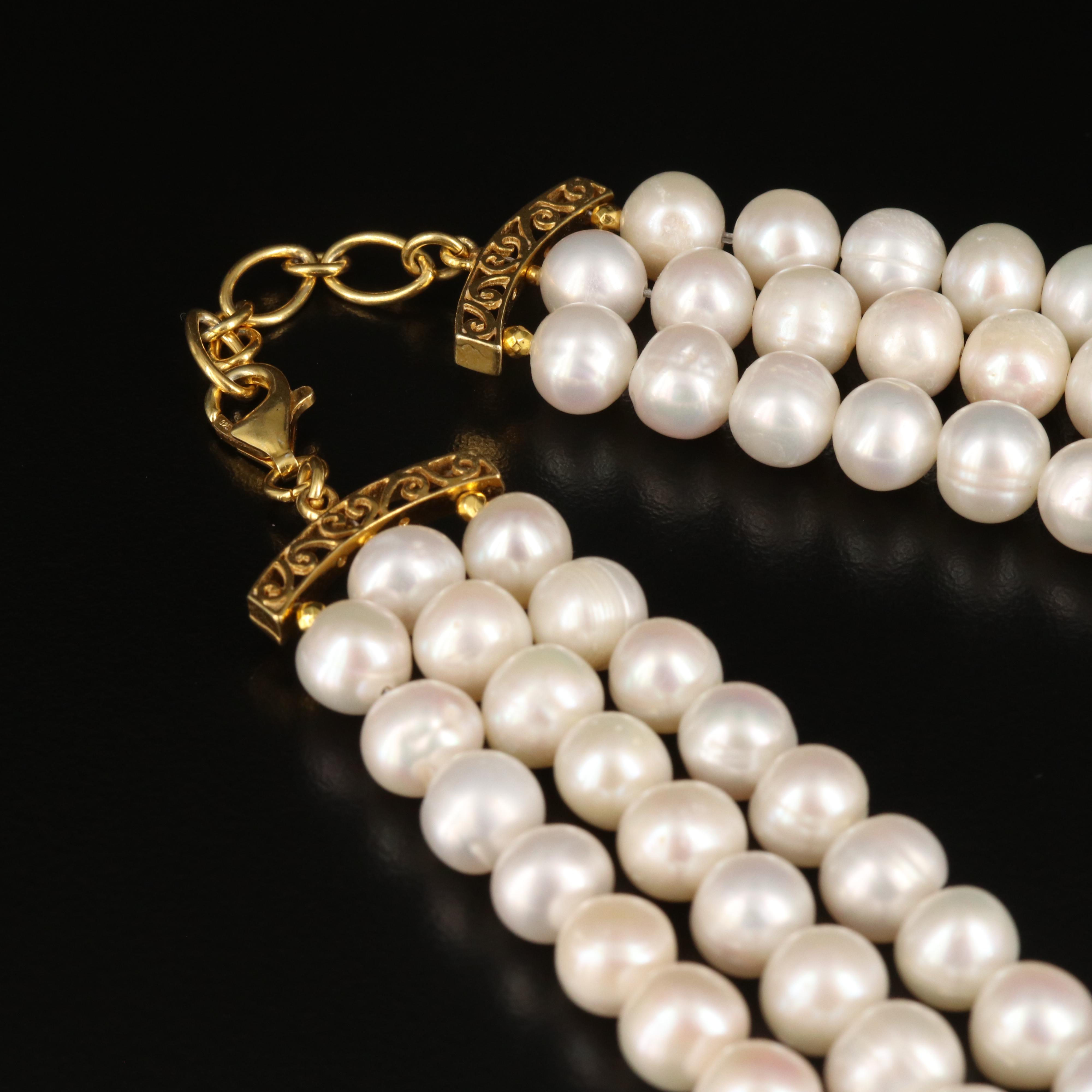 Sterling Amethyst, Ruby and Pearl Necklace