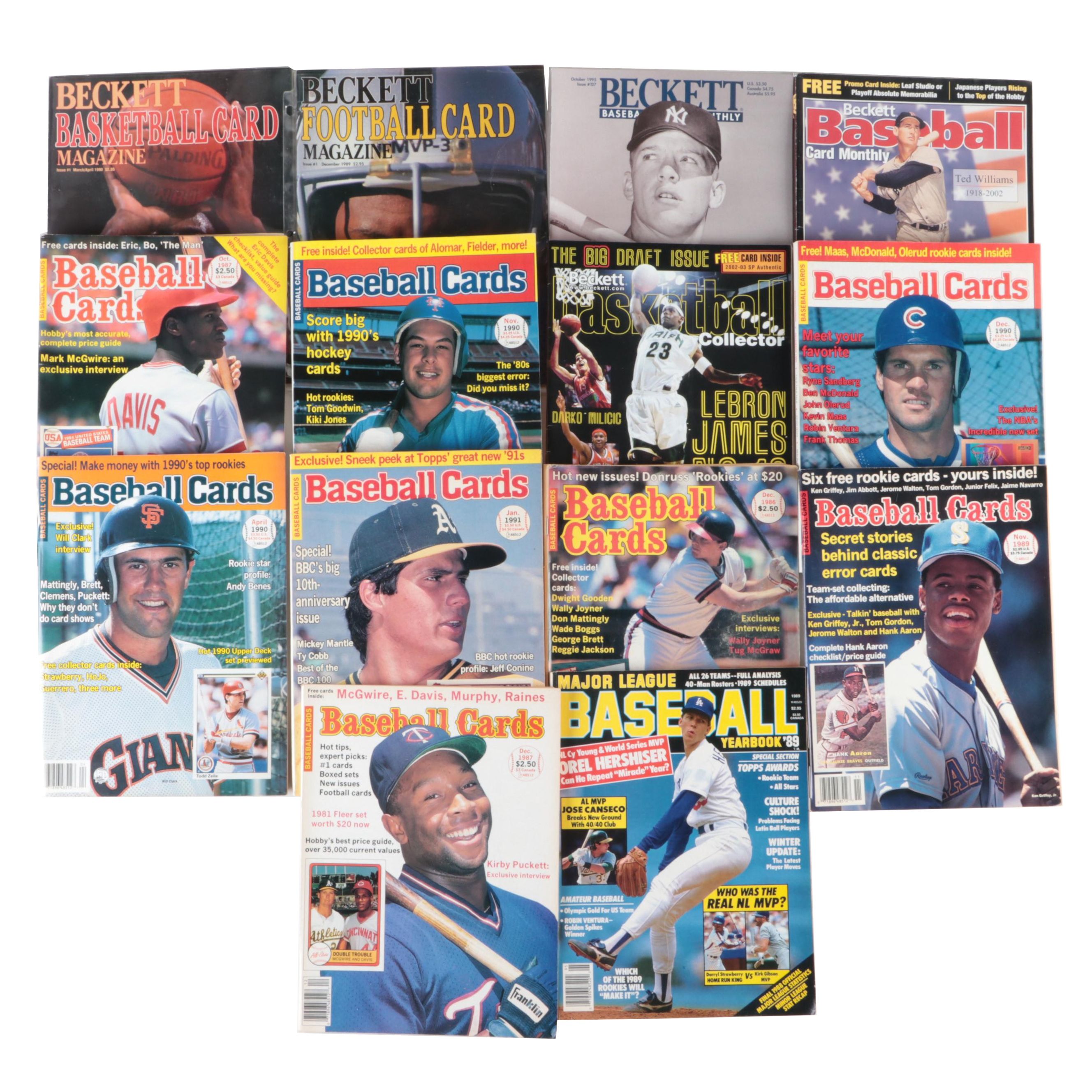 Beckett Baseball, Basketball and Football Cards Price Guides, Late 20th Century