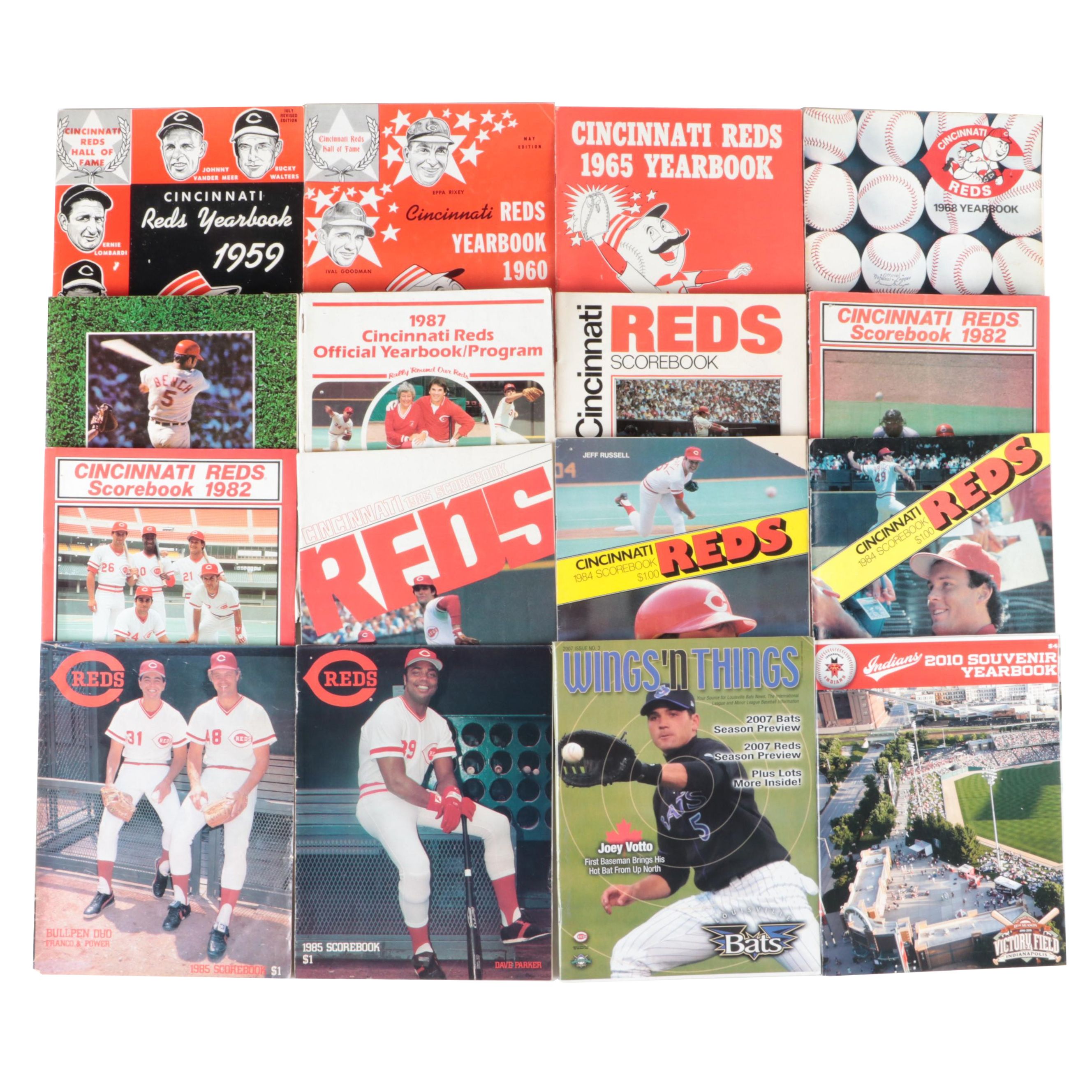 Cincinnati Reds and Other Baseball Yearbooks, Score Cards, Mid to Late 20th C.